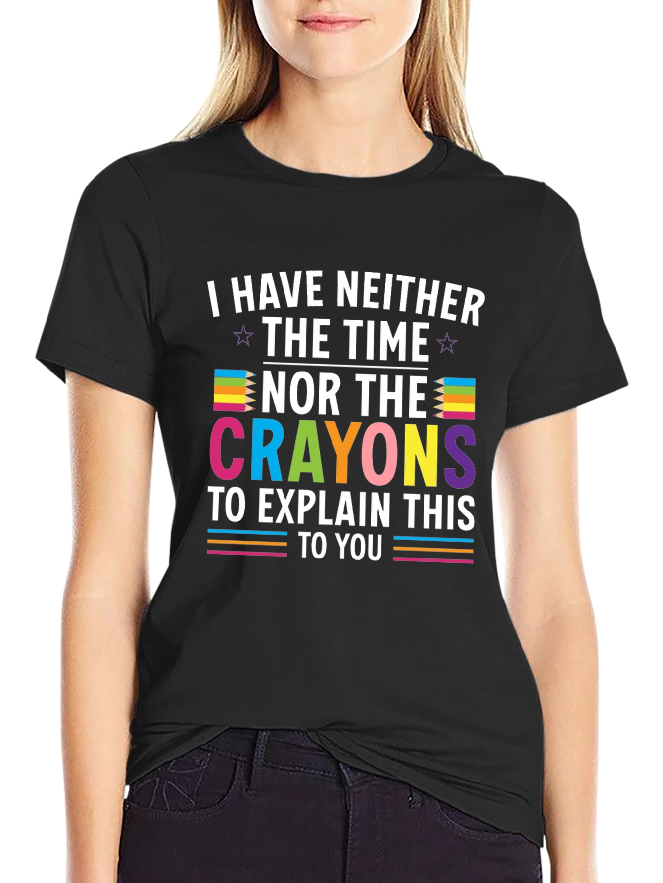 Funny Crayon Graphic T-Shirt
