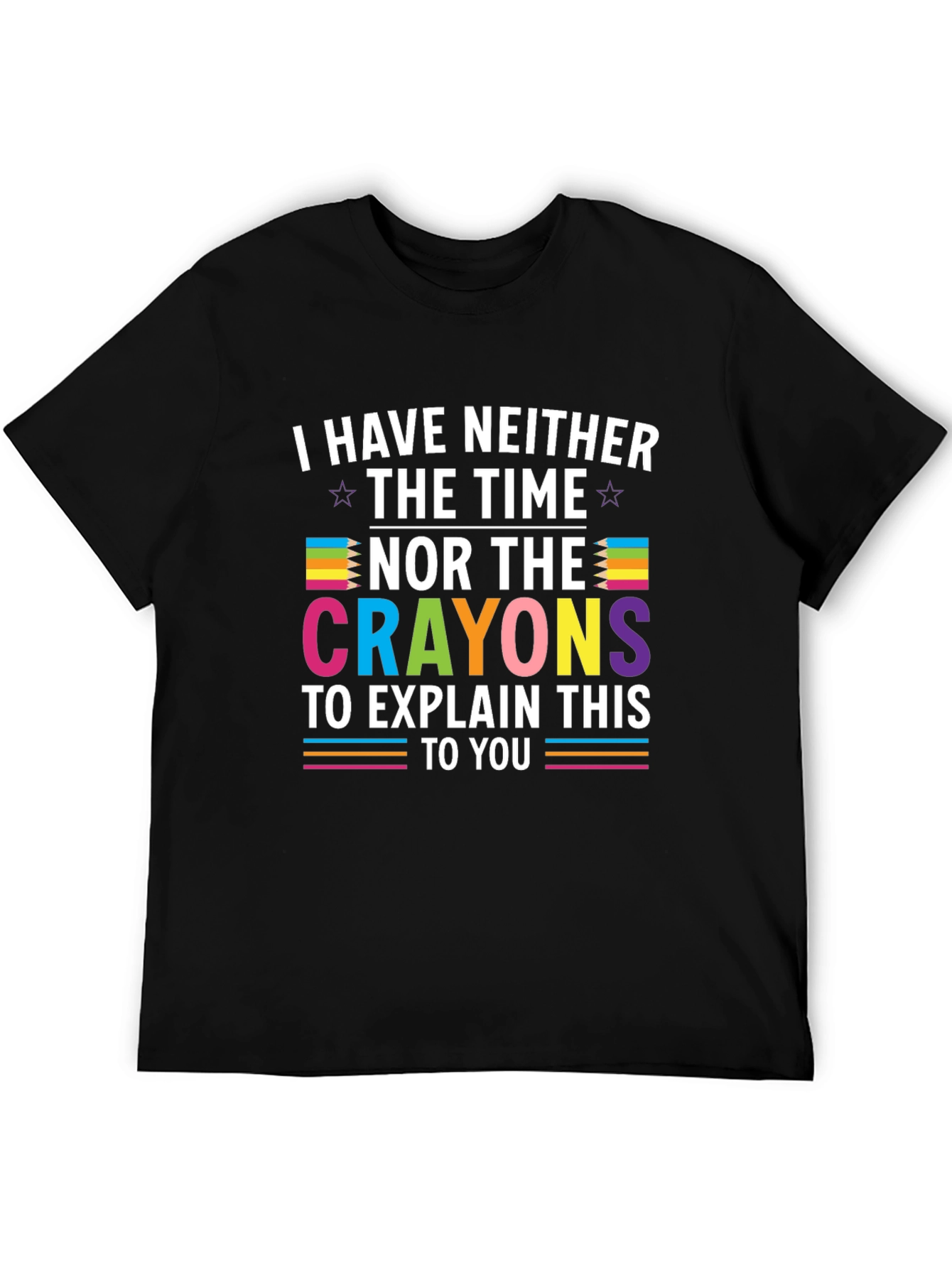 Funny Crayon Graphic T-Shirt