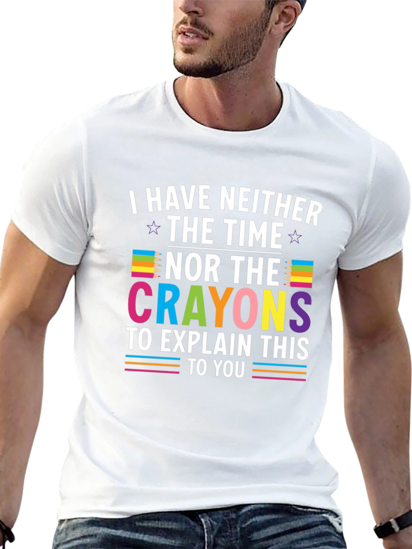 Funny Crayon Graphic T-Shirt