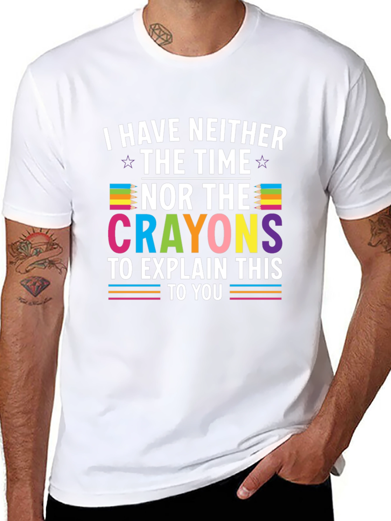 Funny Crayon Graphic T-Shirt
