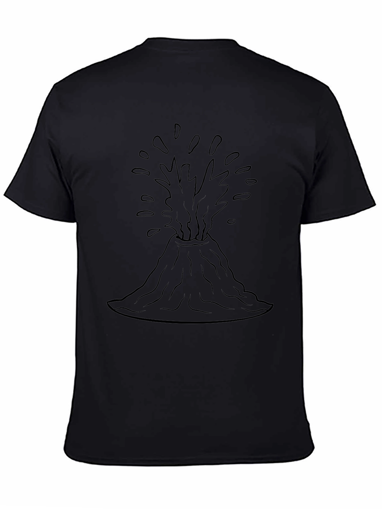 Volcano Eruption Graphic Tee - Black Unisex T-Shirt
