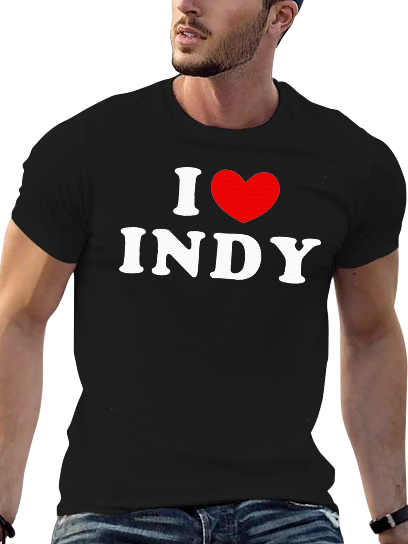 I Love Indy T-Shirt - Black Cotton Graphic Tee