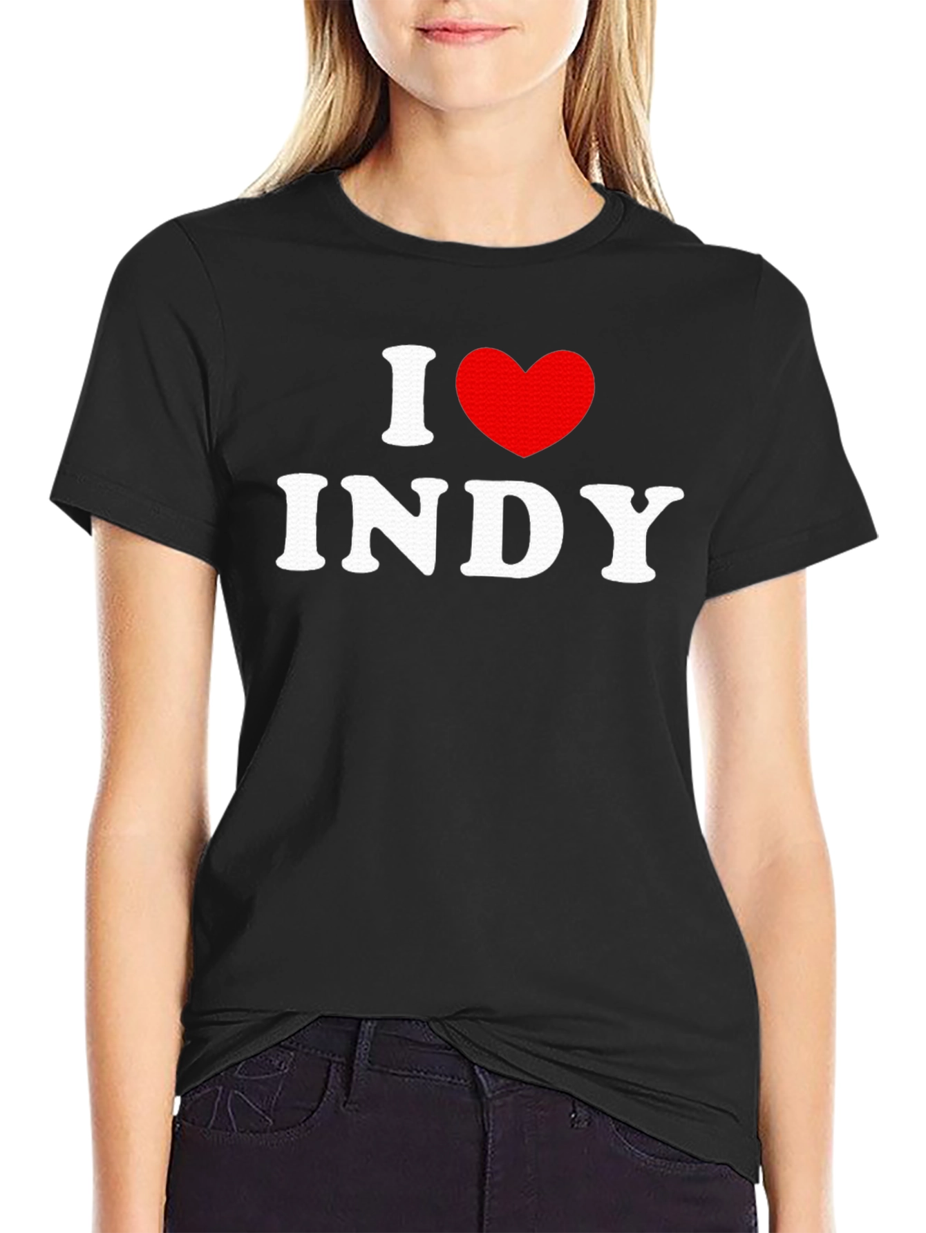 I Love Indy T-Shirt - Black Cotton Graphic Tee