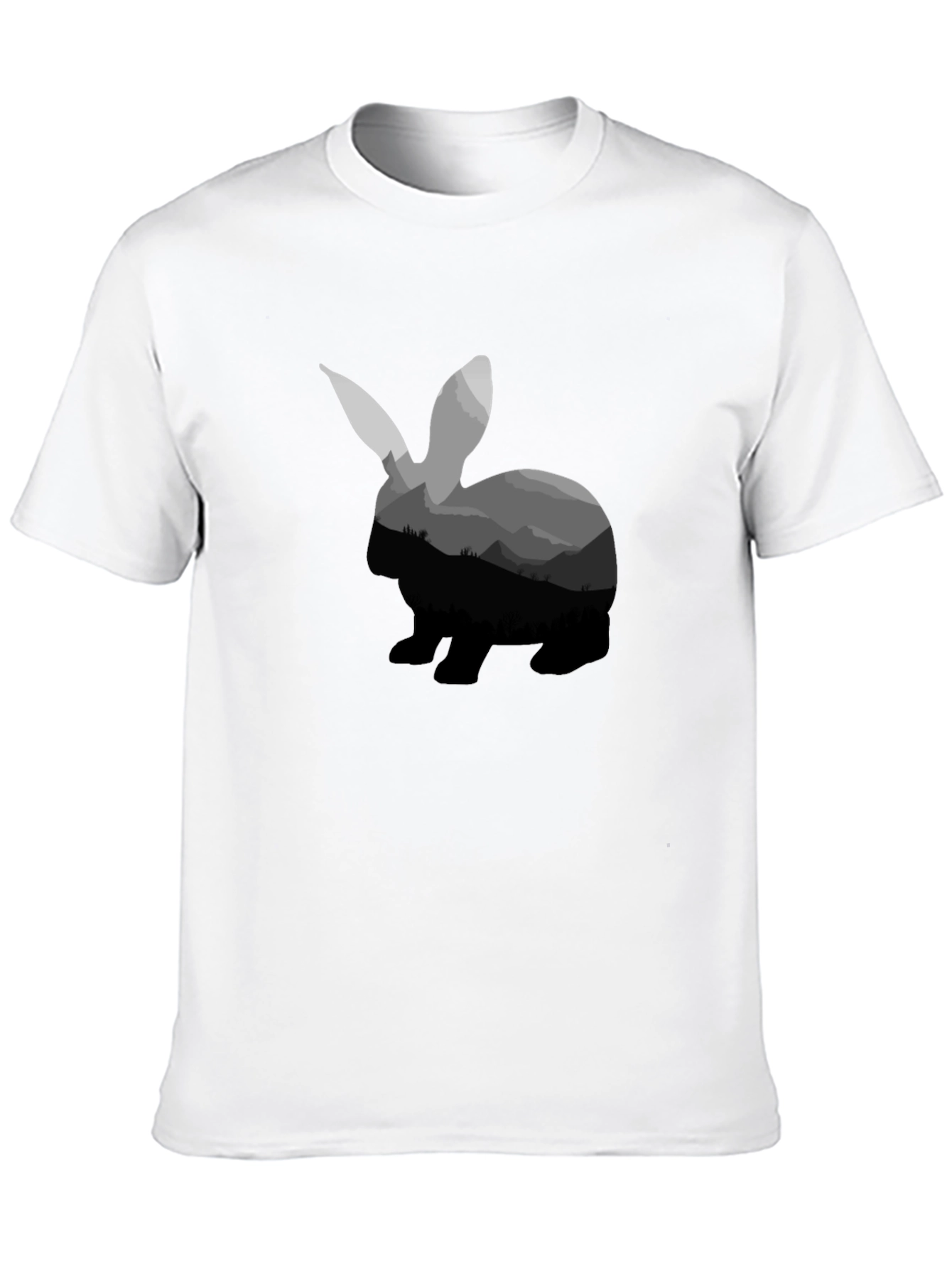 Rabbit Silhouette Graphic Tee - Black