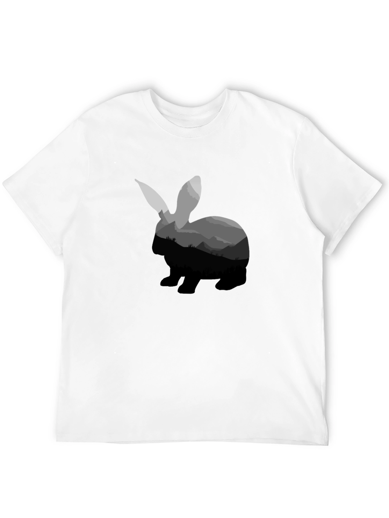 Rabbit Silhouette Graphic Tee - Black