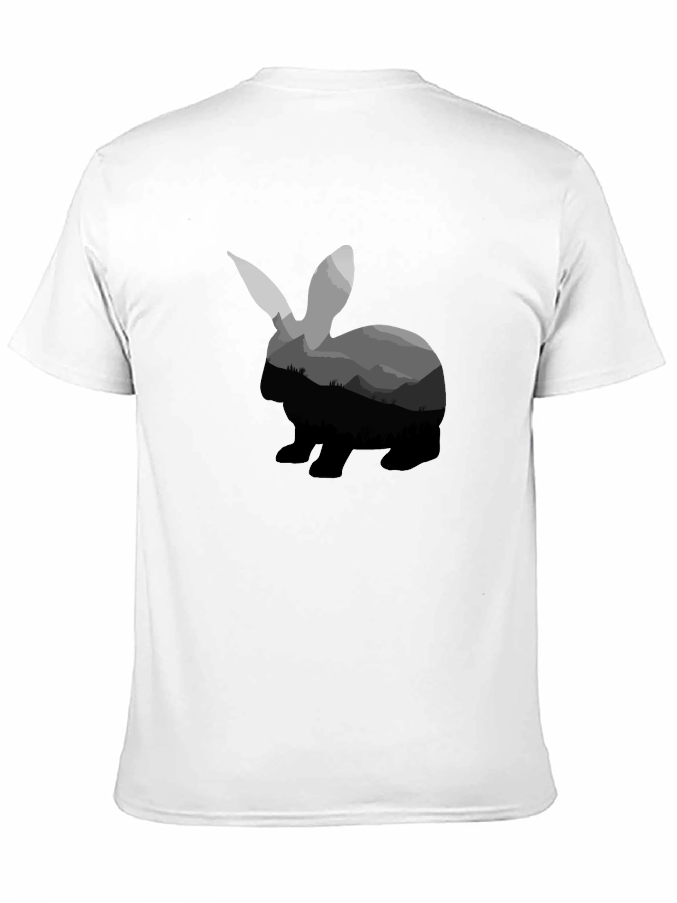 Rabbit Silhouette Graphic Tee - Black