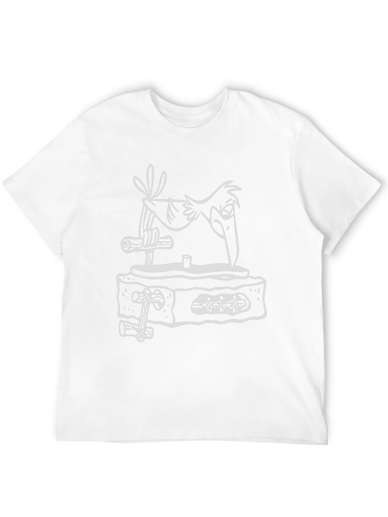 Cartoon Bird Graphic Tee - Black Cotton Shirt
