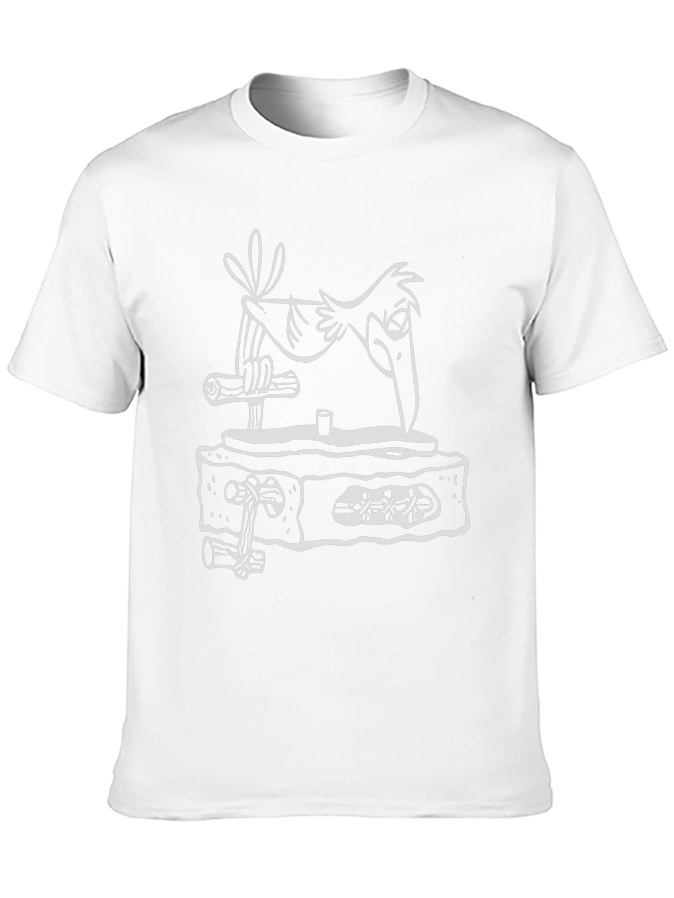 Cartoon Bird Graphic Tee - Black Cotton Shirt