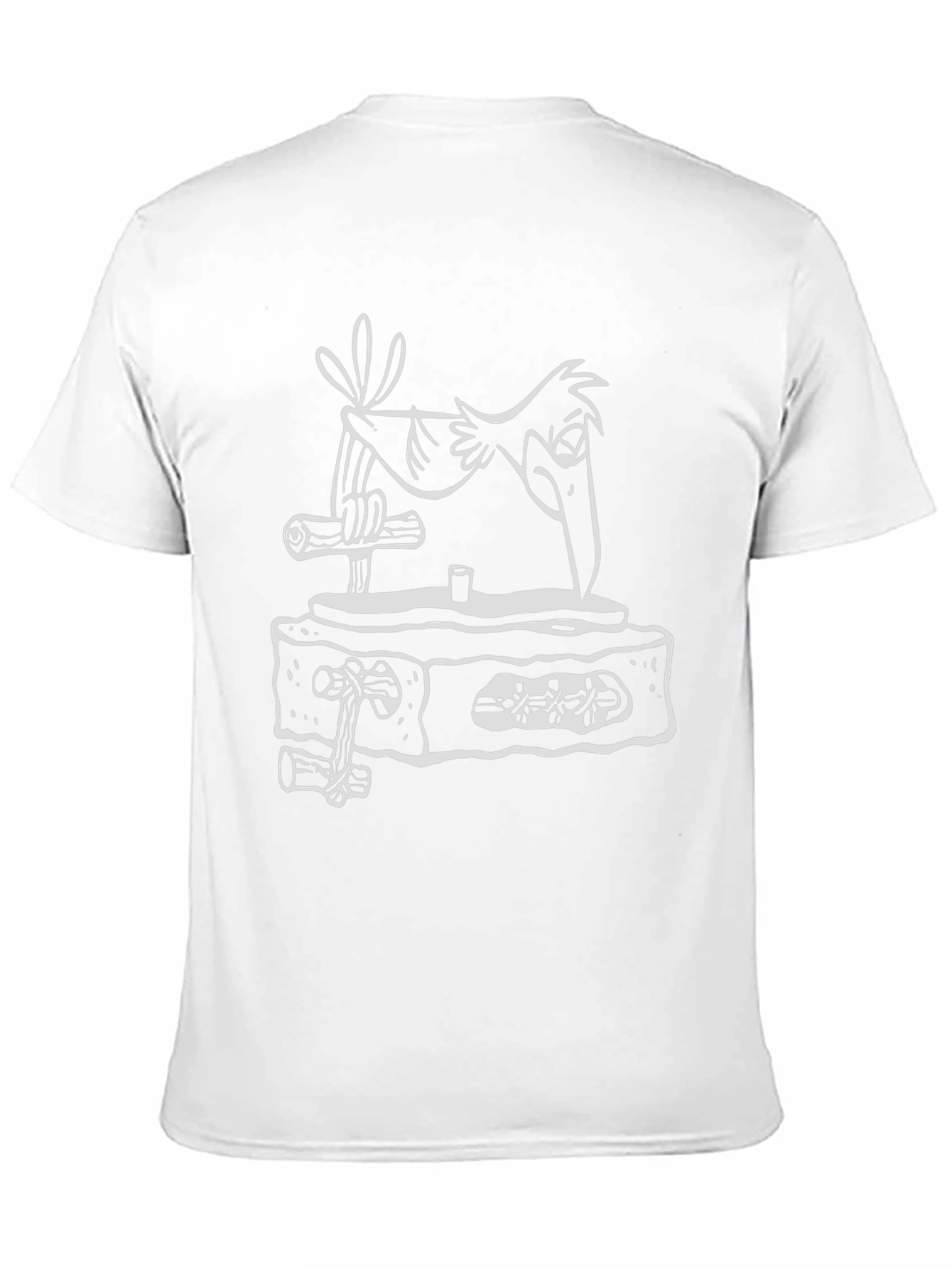 Cartoon Bird Graphic Tee - Black Cotton Shirt