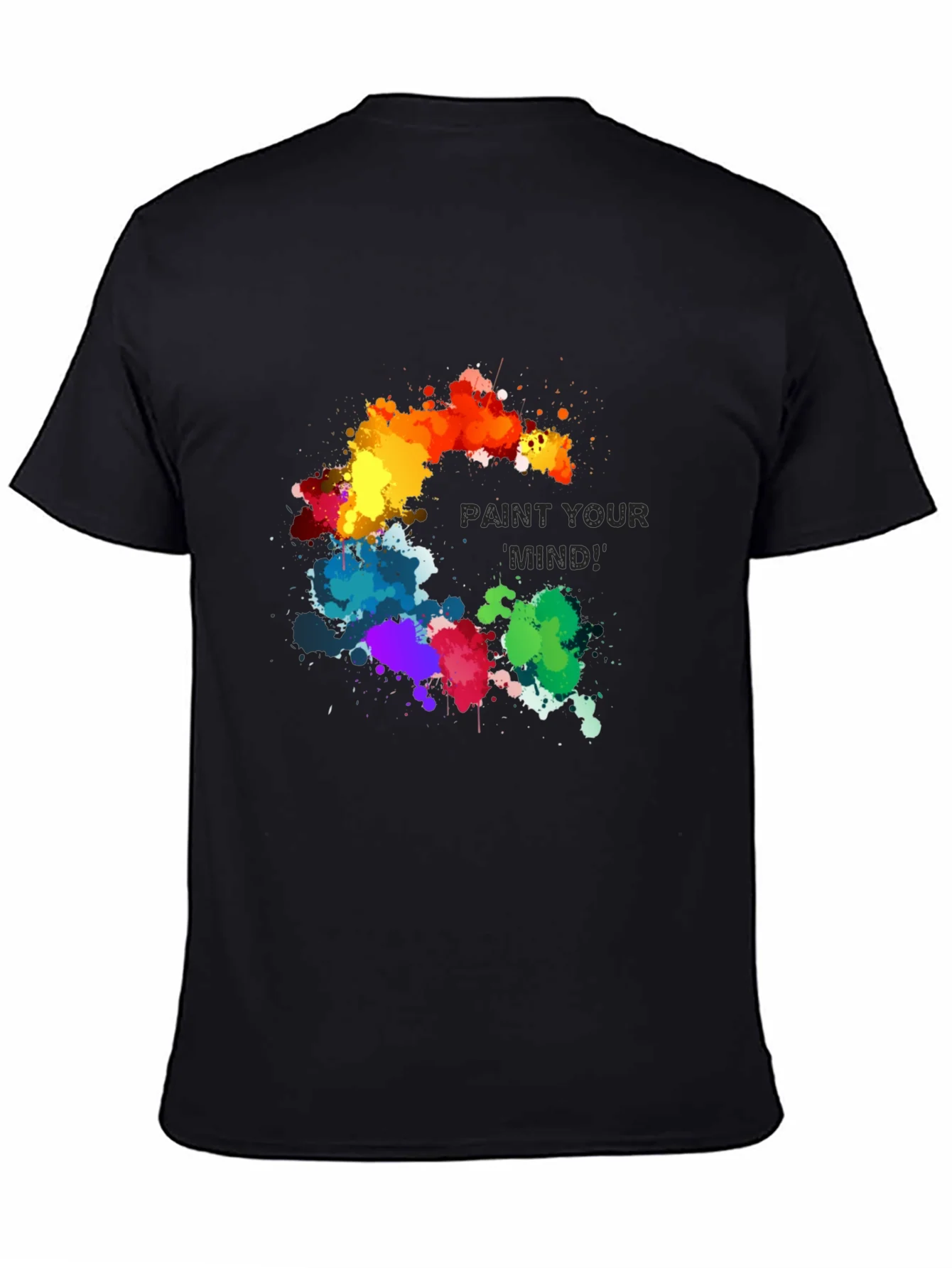 Paint Your Mind Graphic Tee - Artistic Black T-Shirt