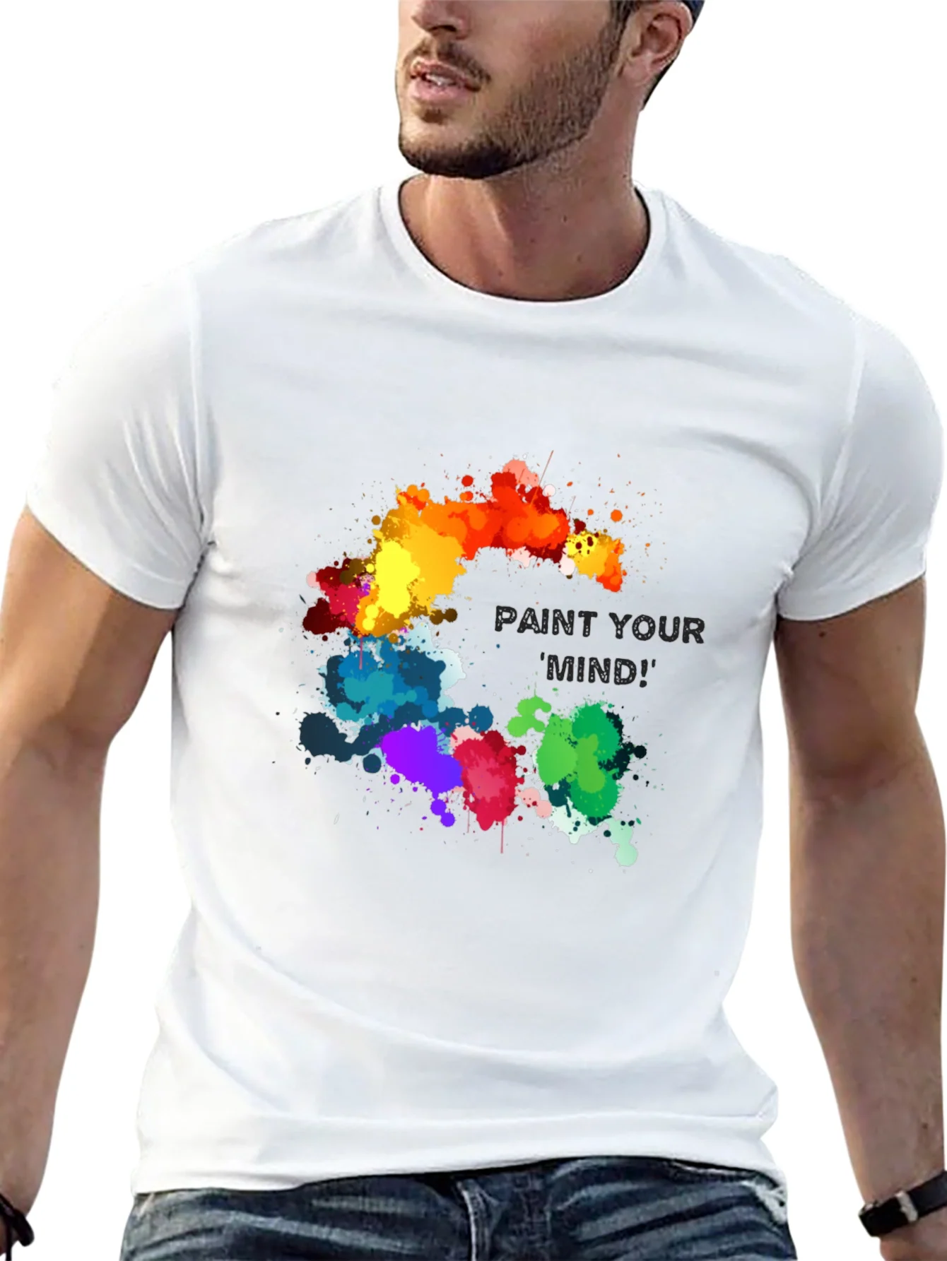 Paint Your Mind Graphic Tee - Artistic Black T-Shirt