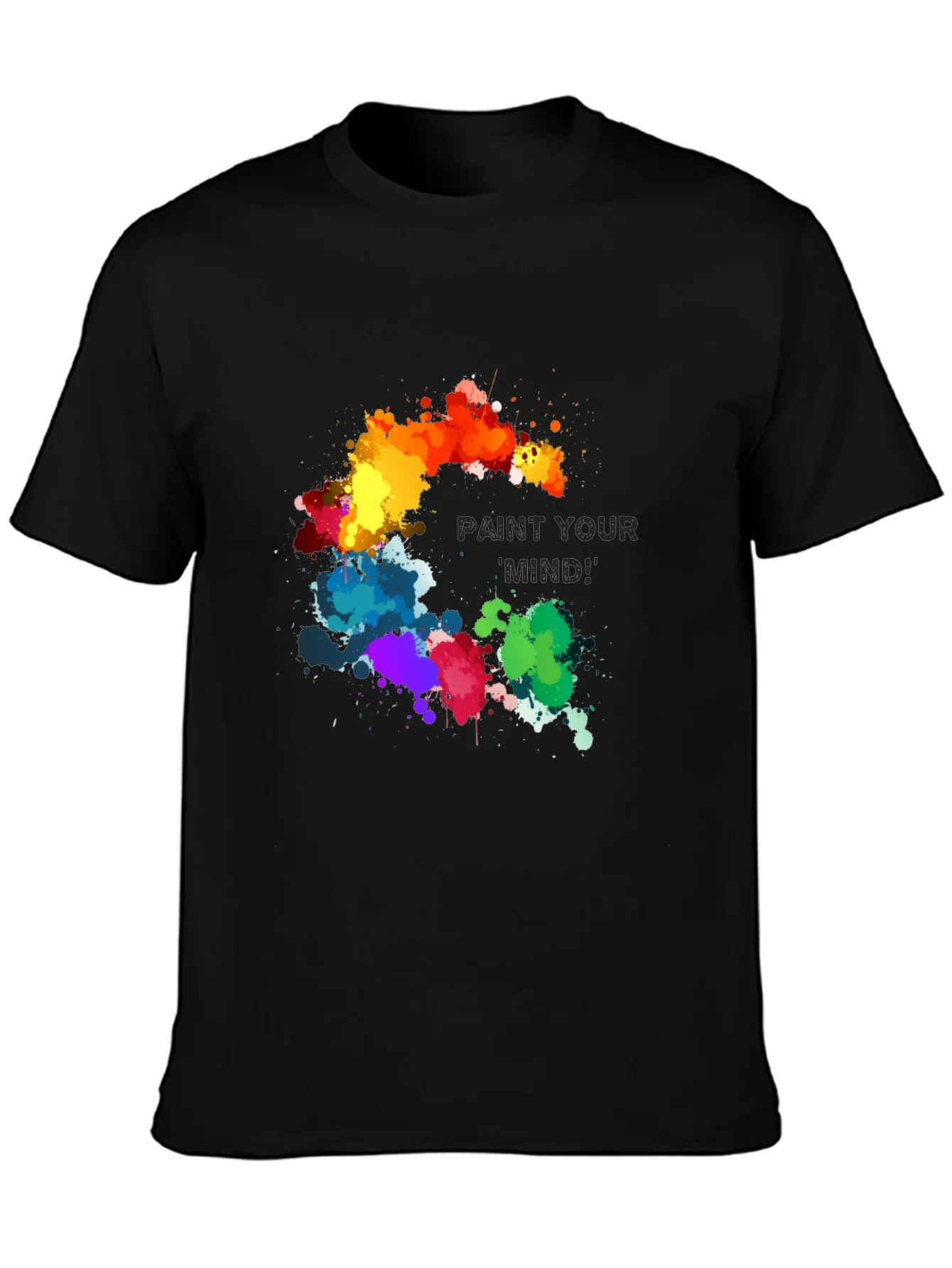 Paint Your Mind Graphic Tee - Artistic Black T-Shirt