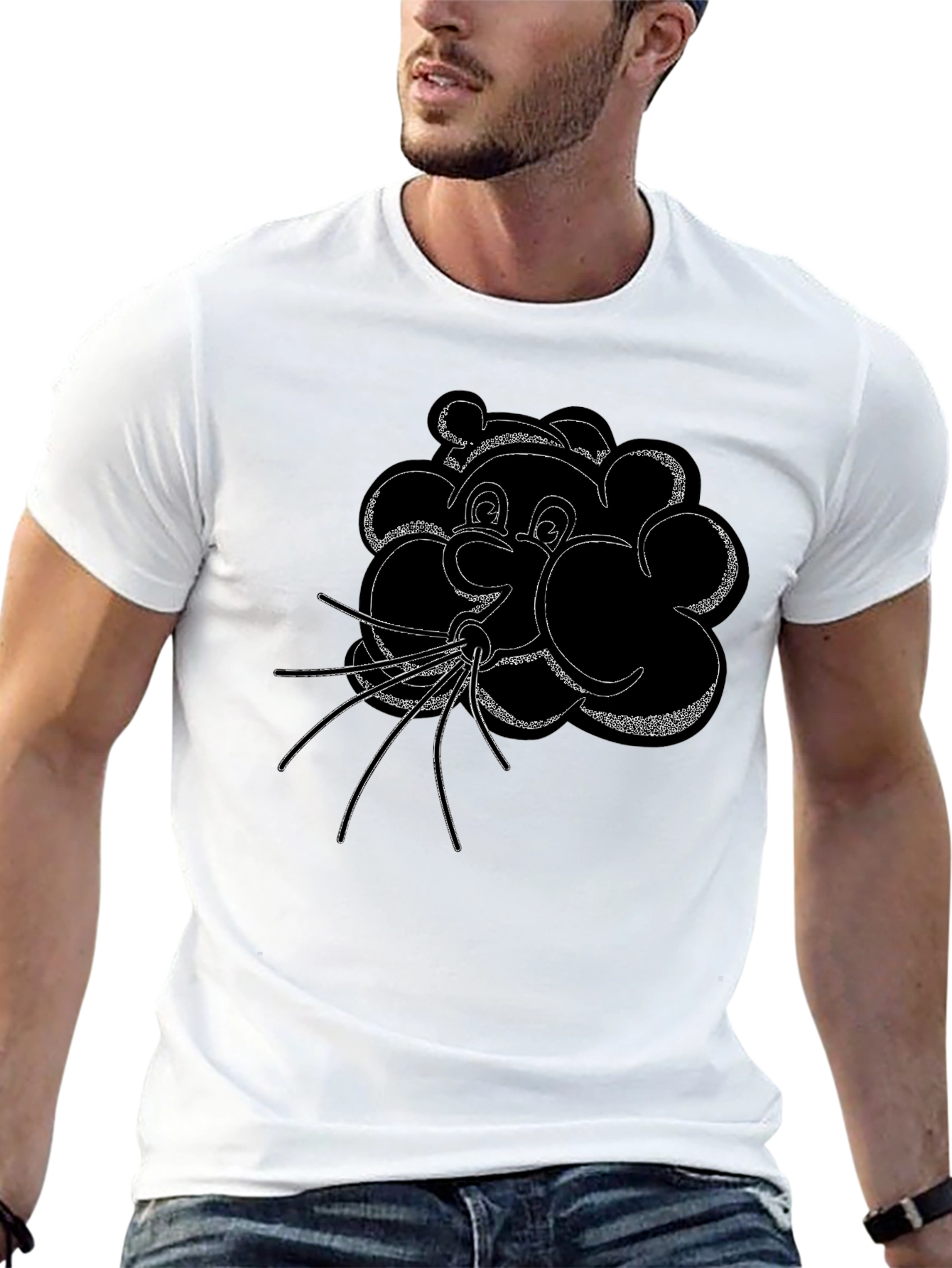 Funny Cartoon Character T-Shirt - Black