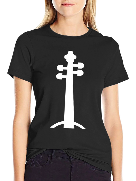 Unique String Instrument Silhouette Black T-Shirt