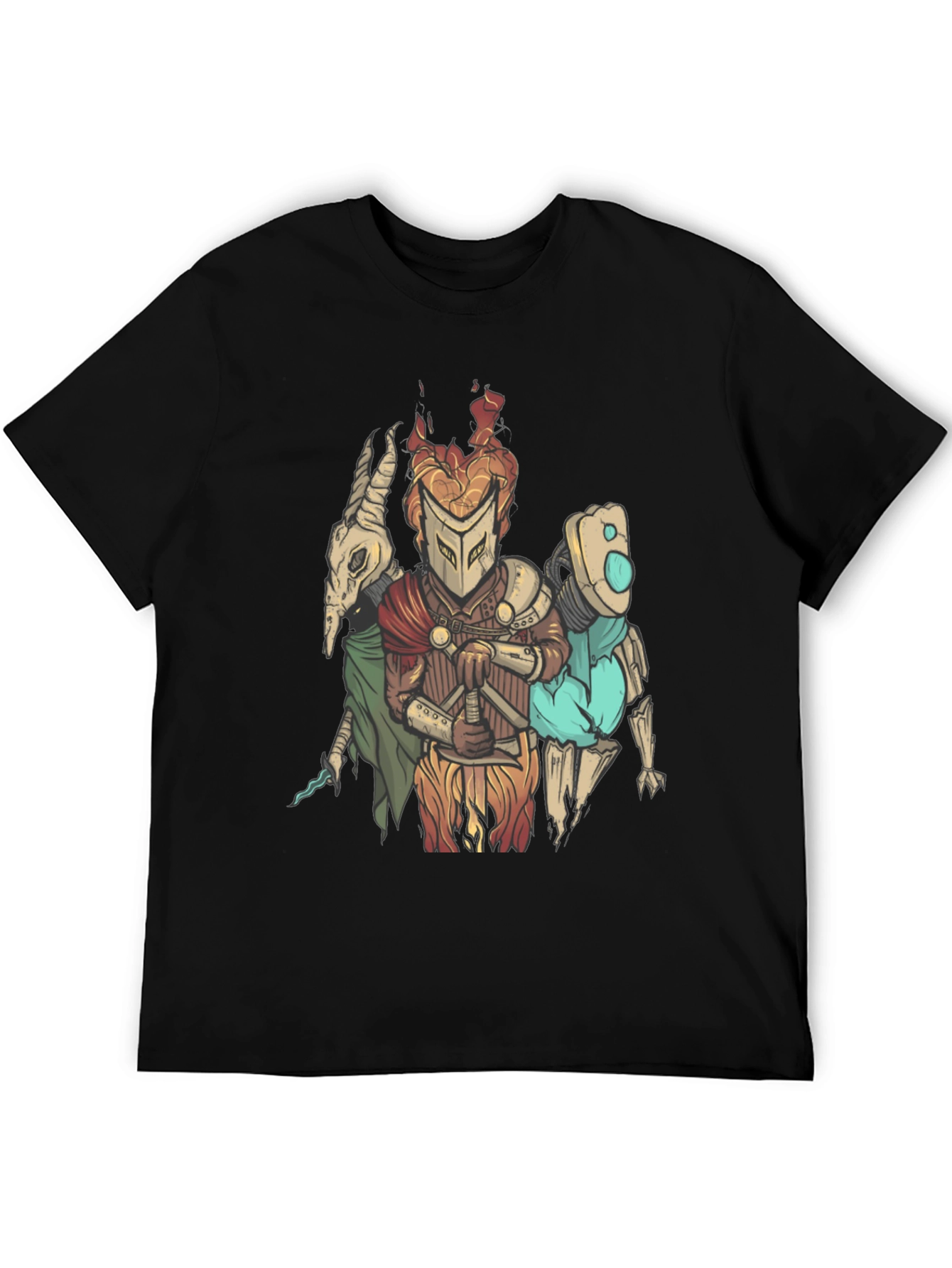 Fantasy Character Graphic Print Black T-Shirt