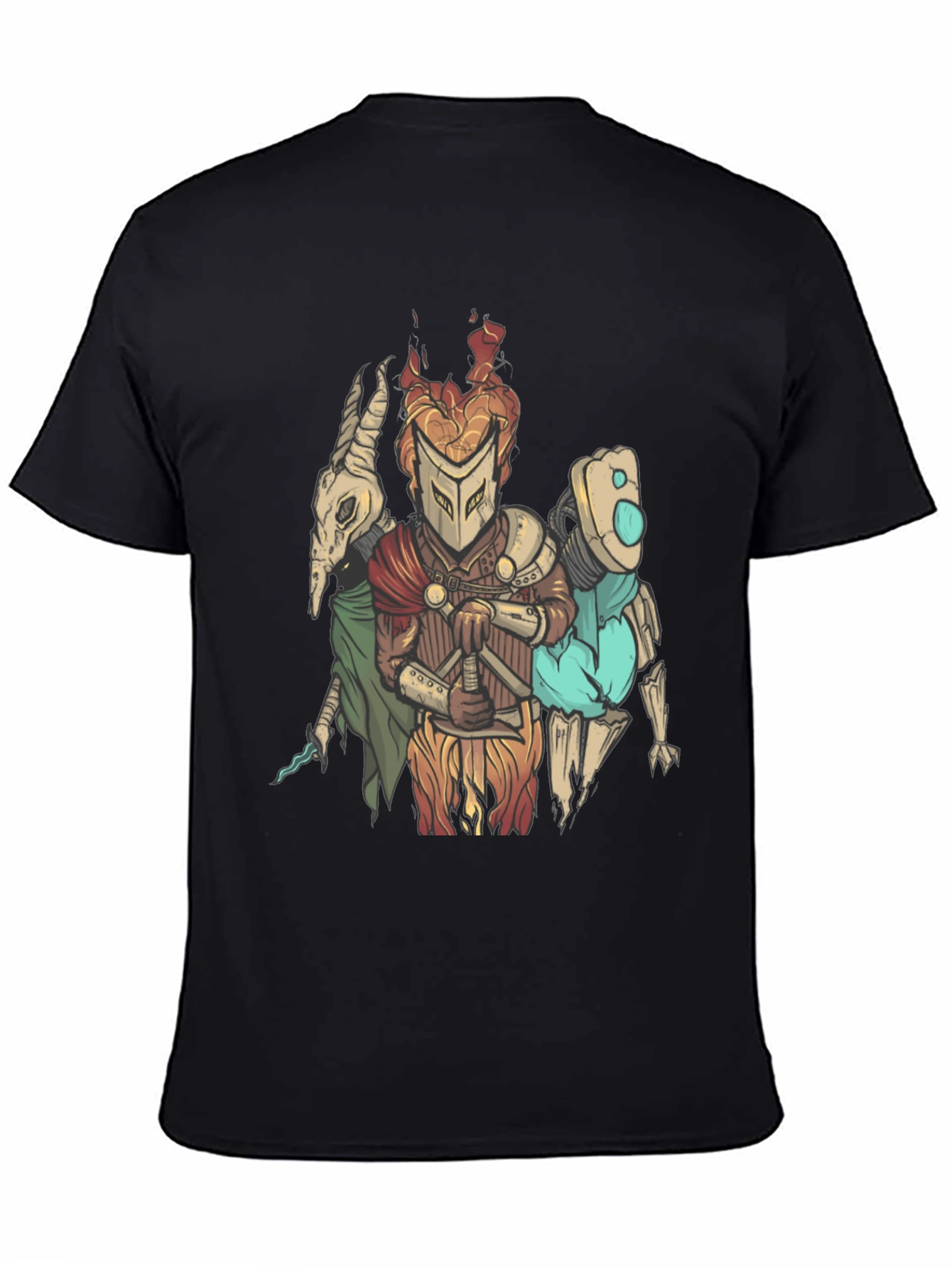 Fantasy Character Graphic Print Black T-Shirt