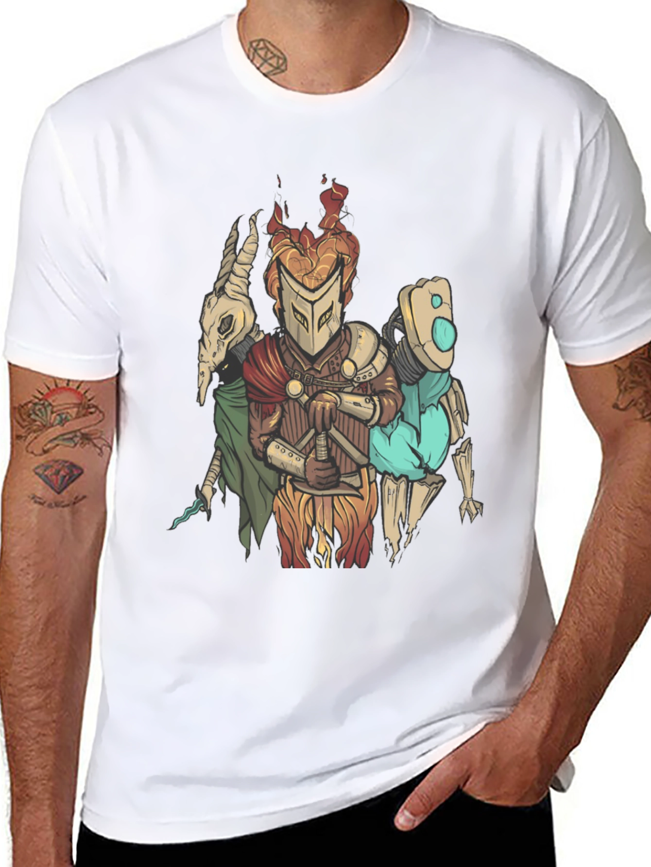 Fantasy Character Graphic Print Black T-Shirt
