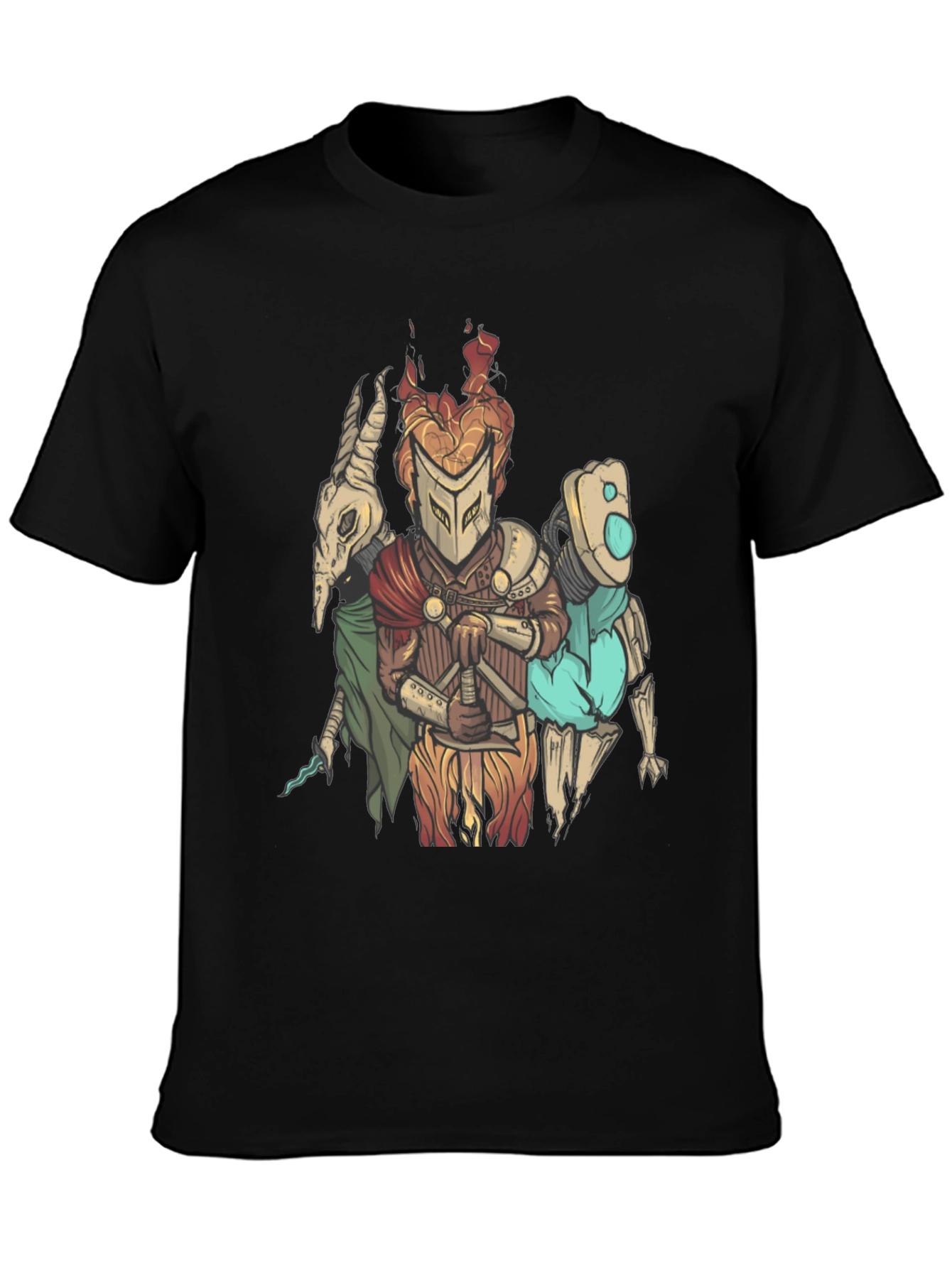 Fantasy Character Graphic Print Black T-Shirt