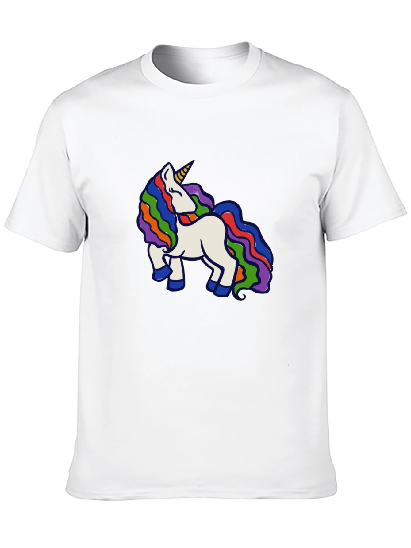 Rainbow Unicorn Black T-Shirt