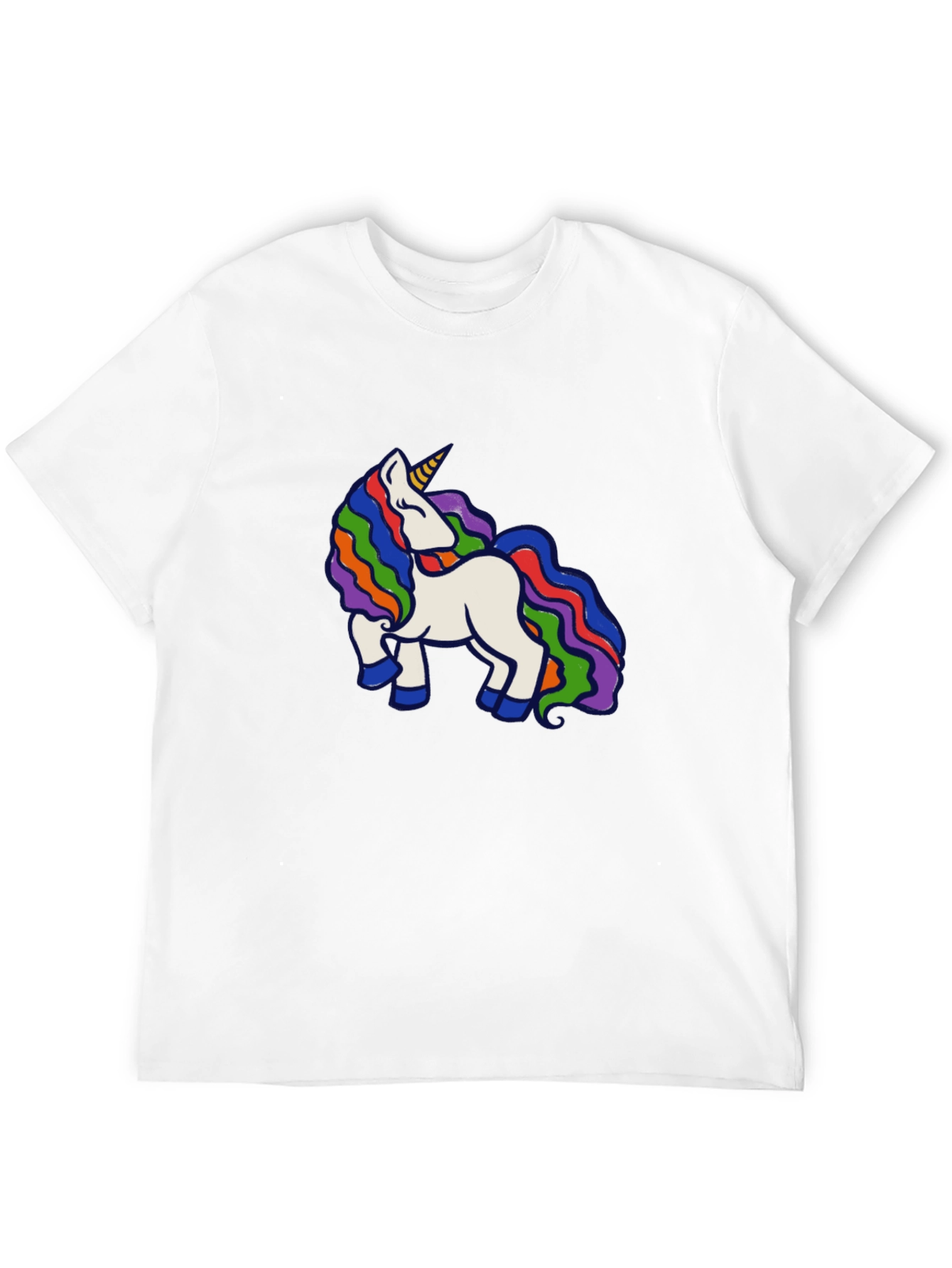 Rainbow Unicorn Black T-Shirt