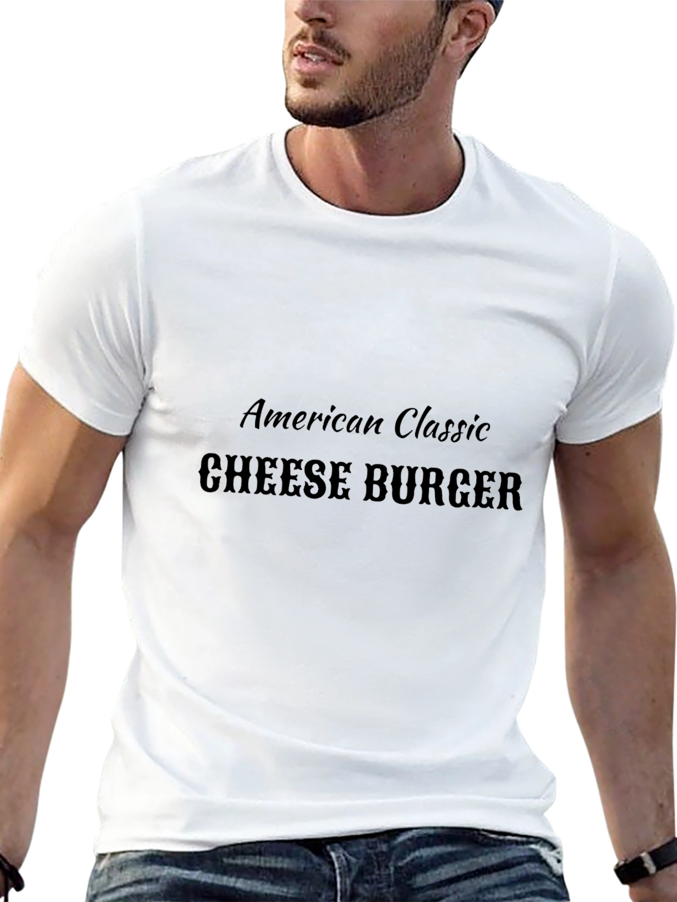 American Classic Cheese Burger Black T-Shirt