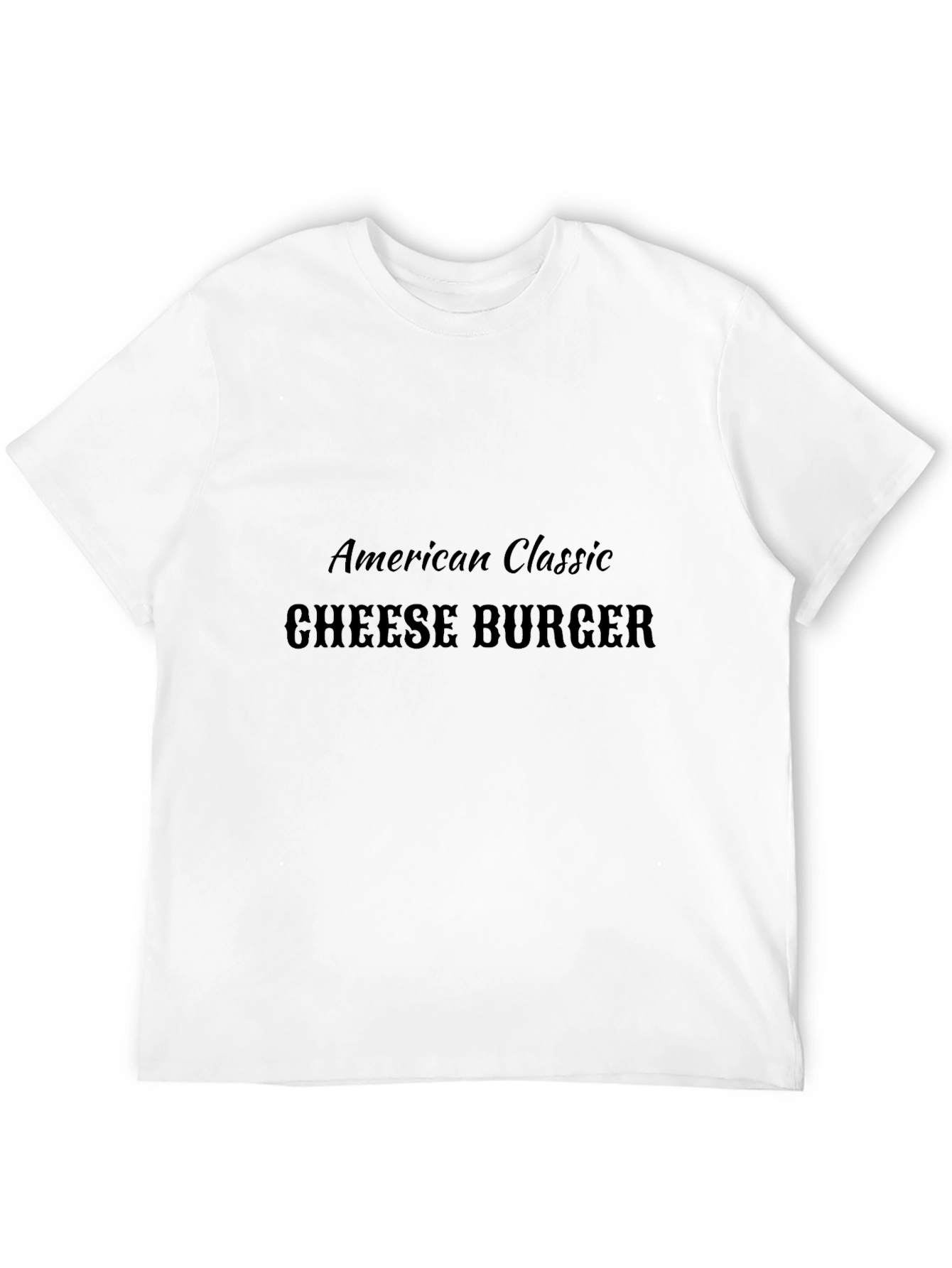 American Classic Cheese Burger Black T-Shirt