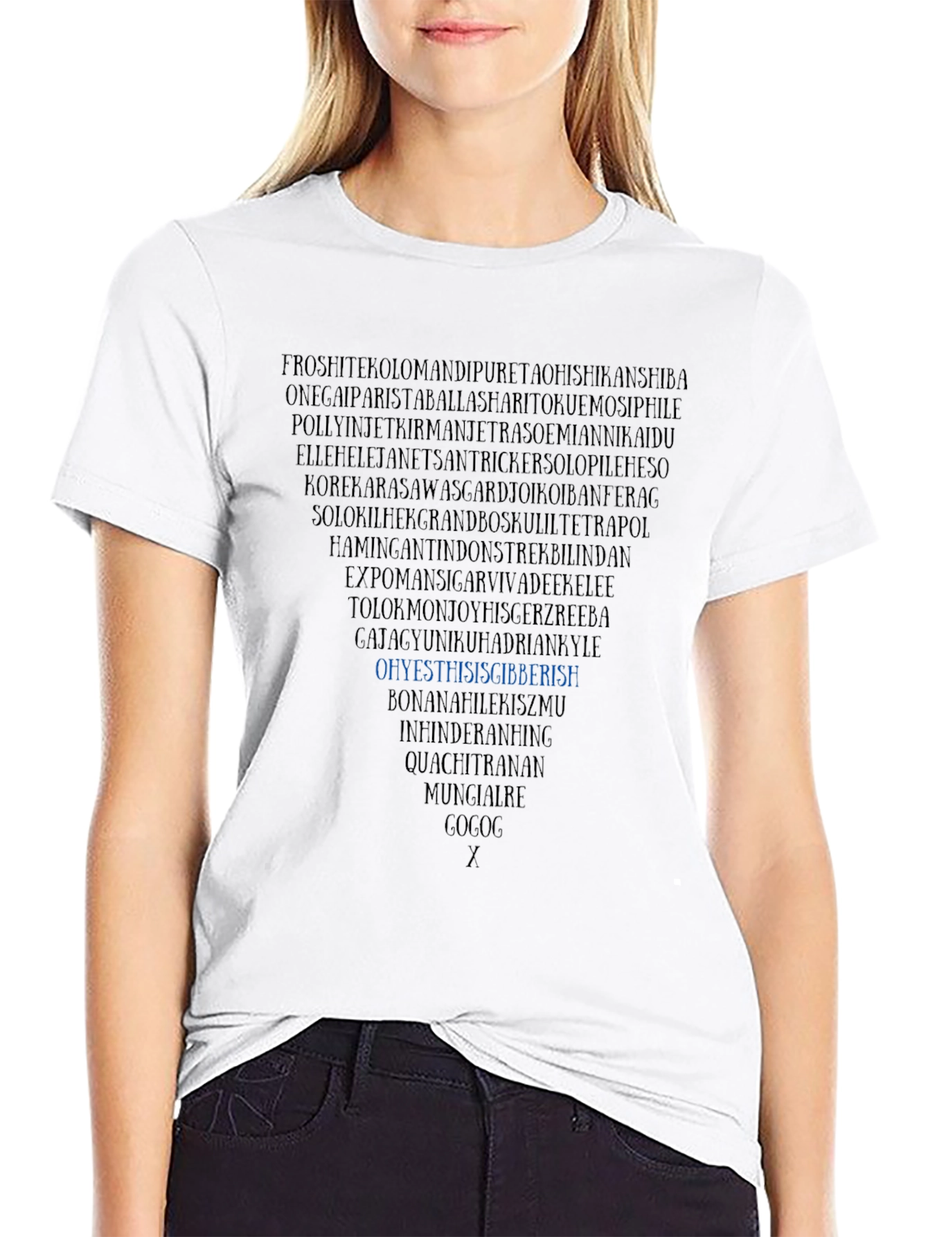Gibberish Text Graphic T-Shirt