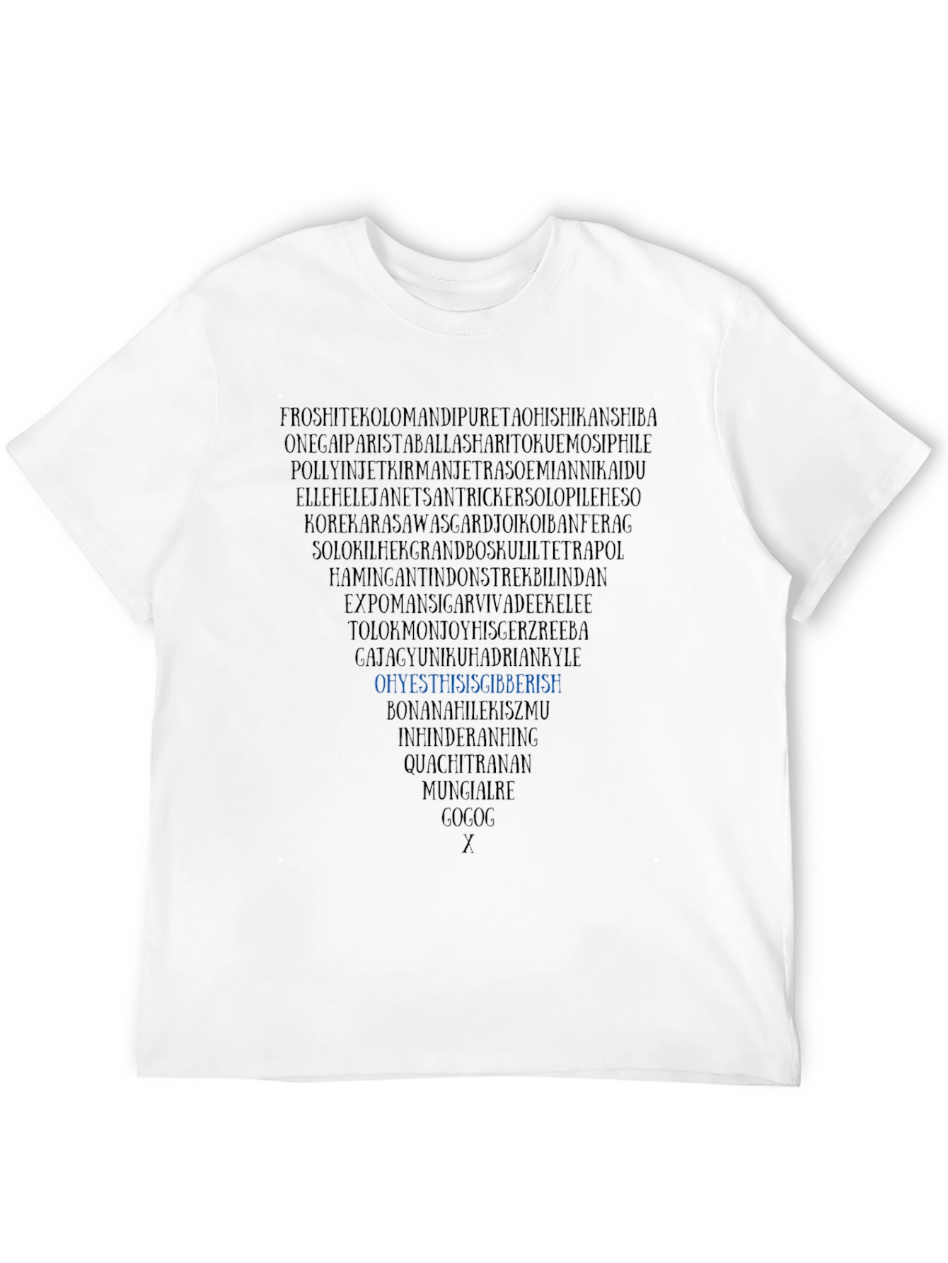 Gibberish Text Graphic T-Shirt