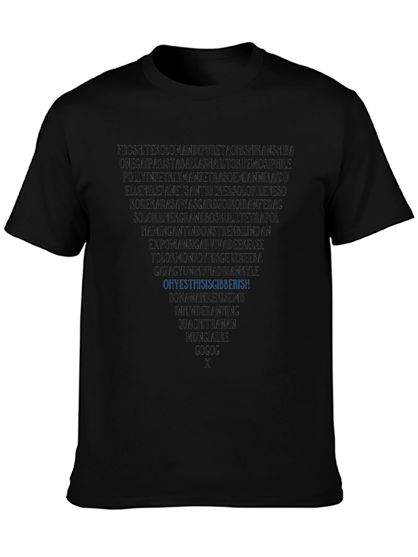 Gibberish Text Graphic T-Shirt