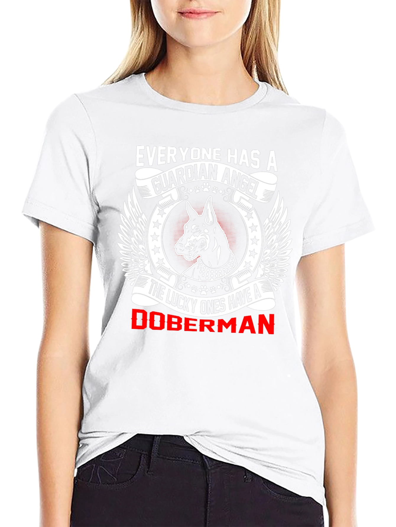 Doberman Guardian Angel Graphic T-Shirt