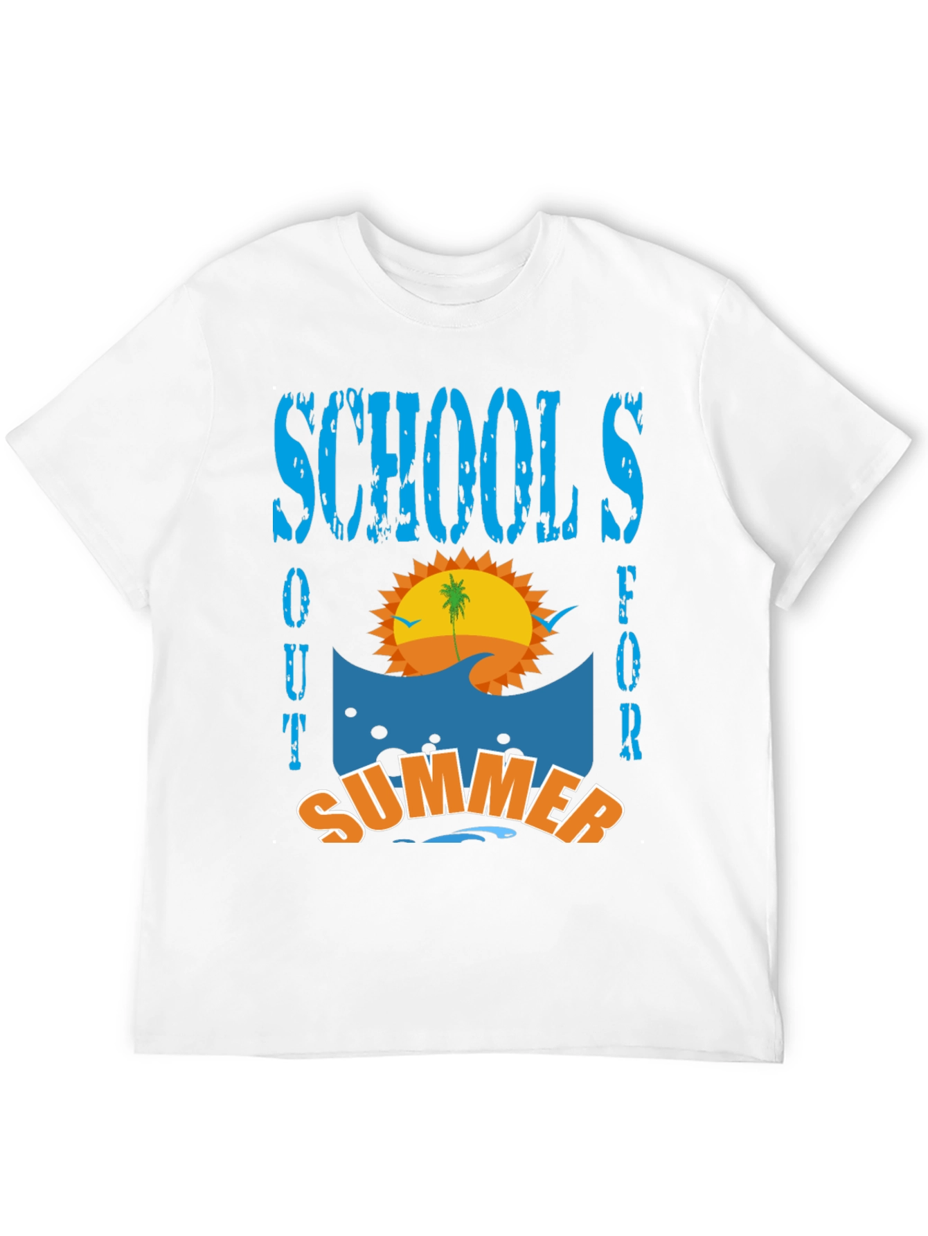 Schools Out For Summer T-Shirt - Beach Design