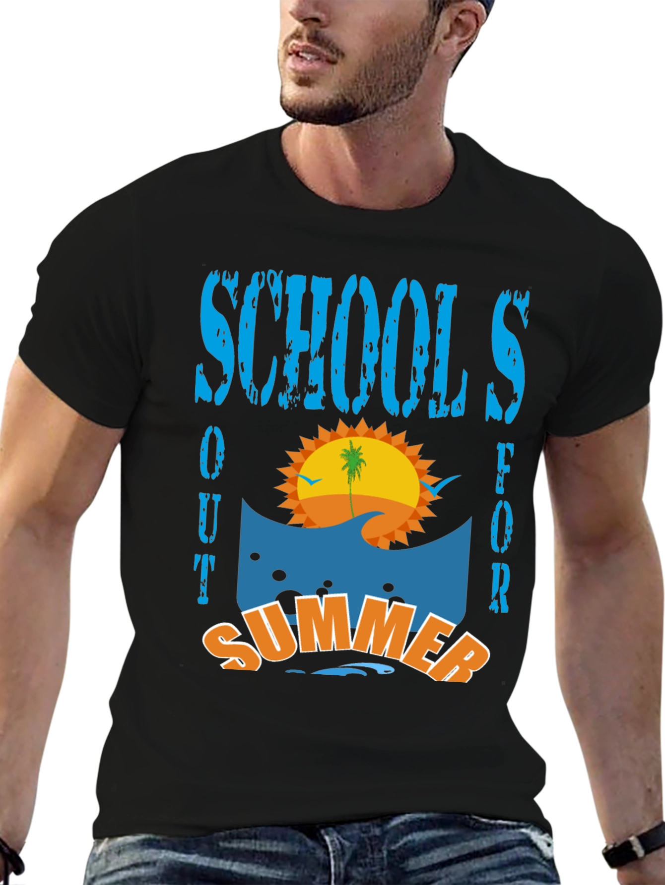 Schools Out For Summer T-Shirt - Beach Design