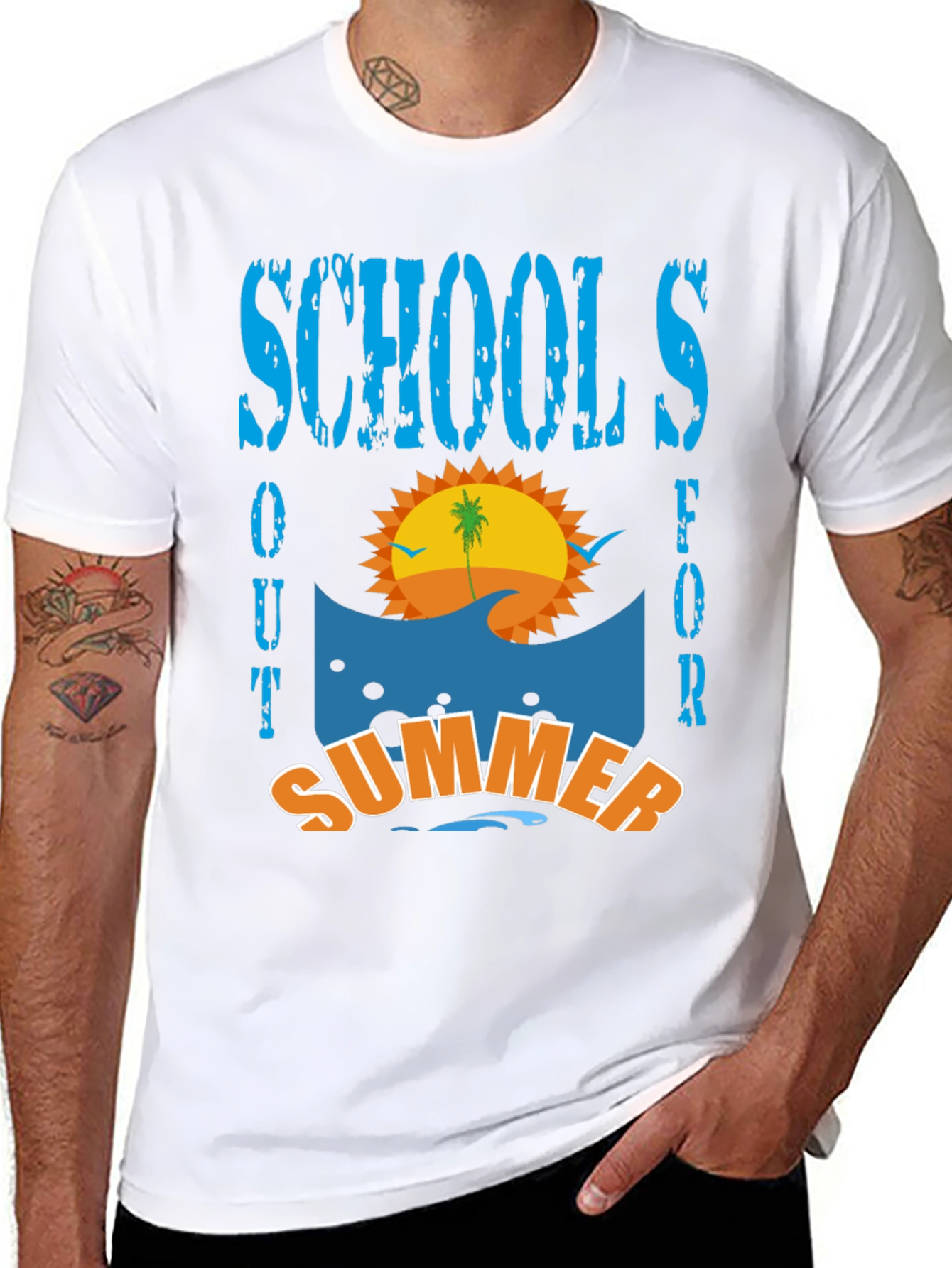 Schools Out For Summer T-Shirt - Beach Design
