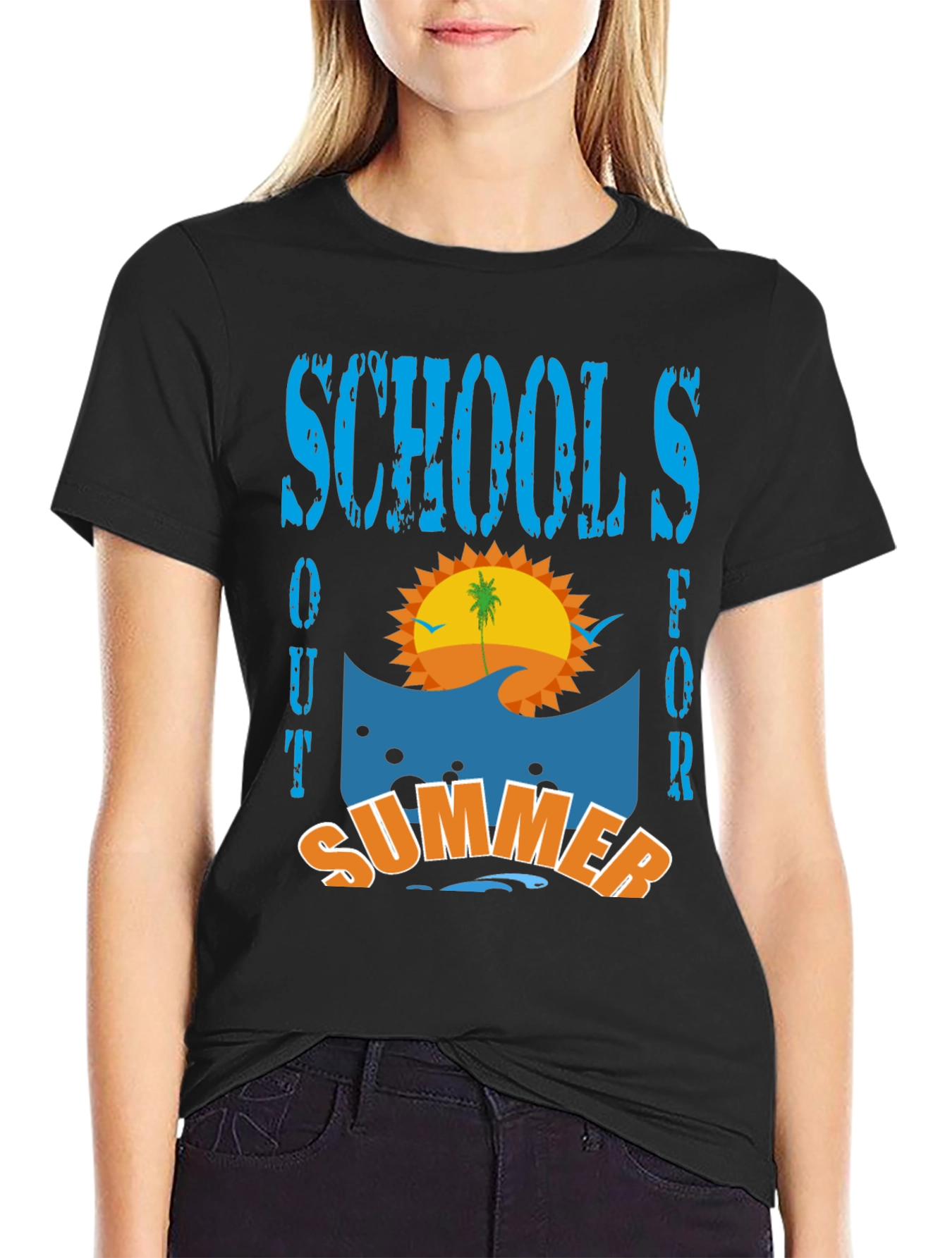 Schools Out For Summer T-Shirt - Beach Design
