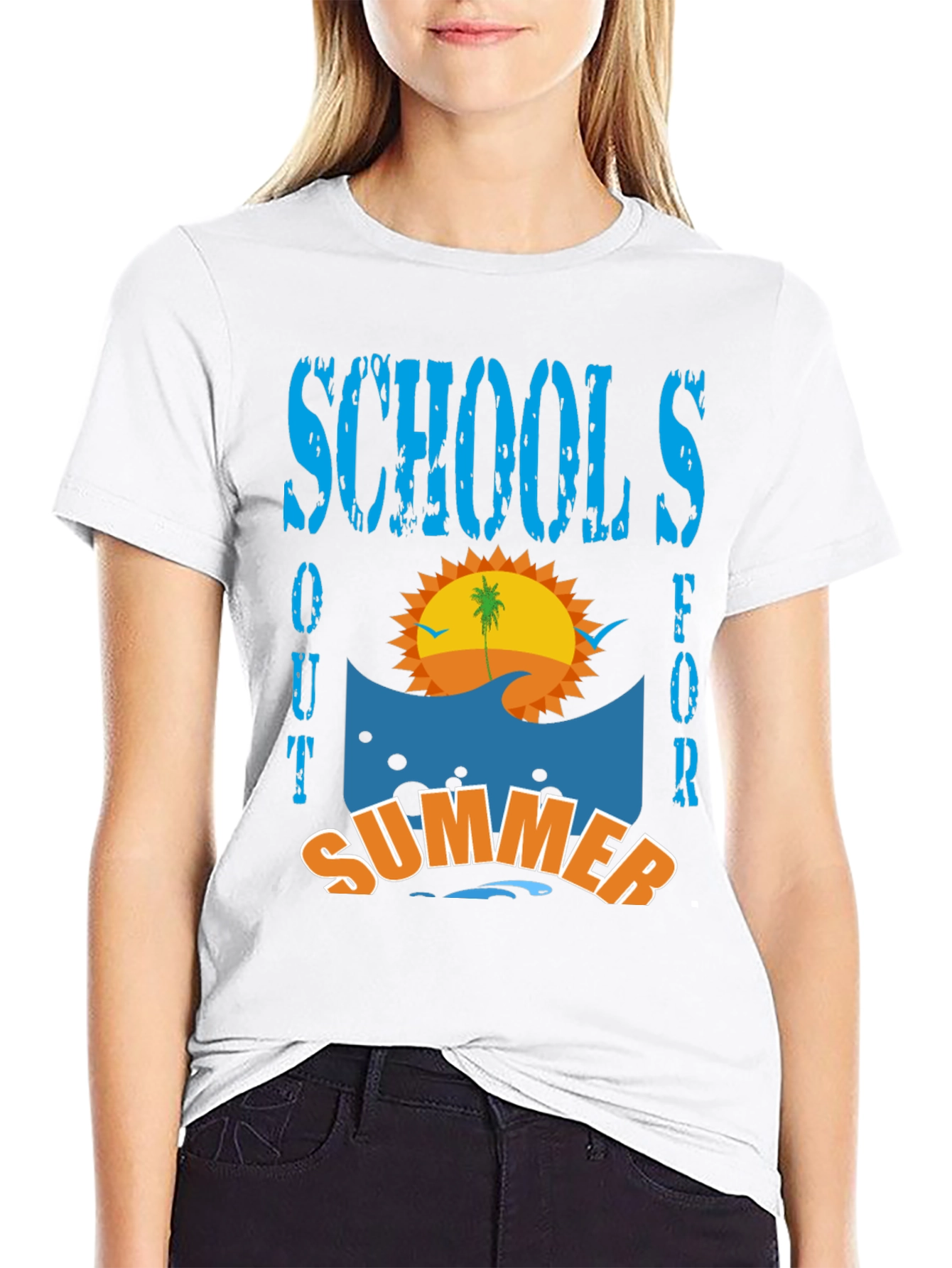 Schools Out For Summer T-Shirt - Beach Design