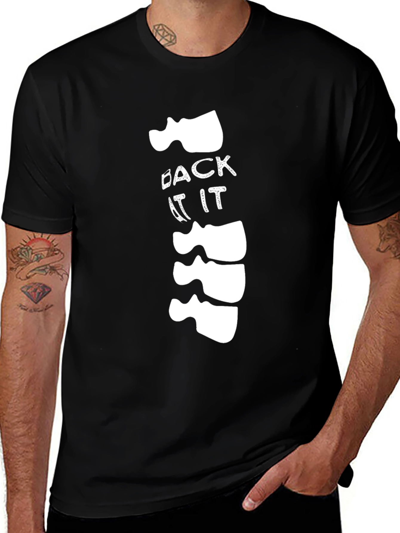 Funny Back At It Spine Graphic T-Shirt