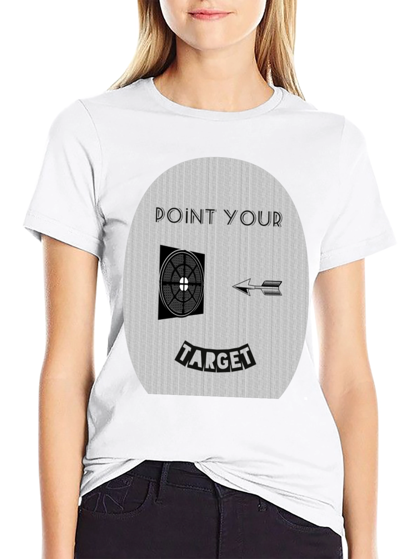 Point Your Target Graphic Tee - Novelty Design