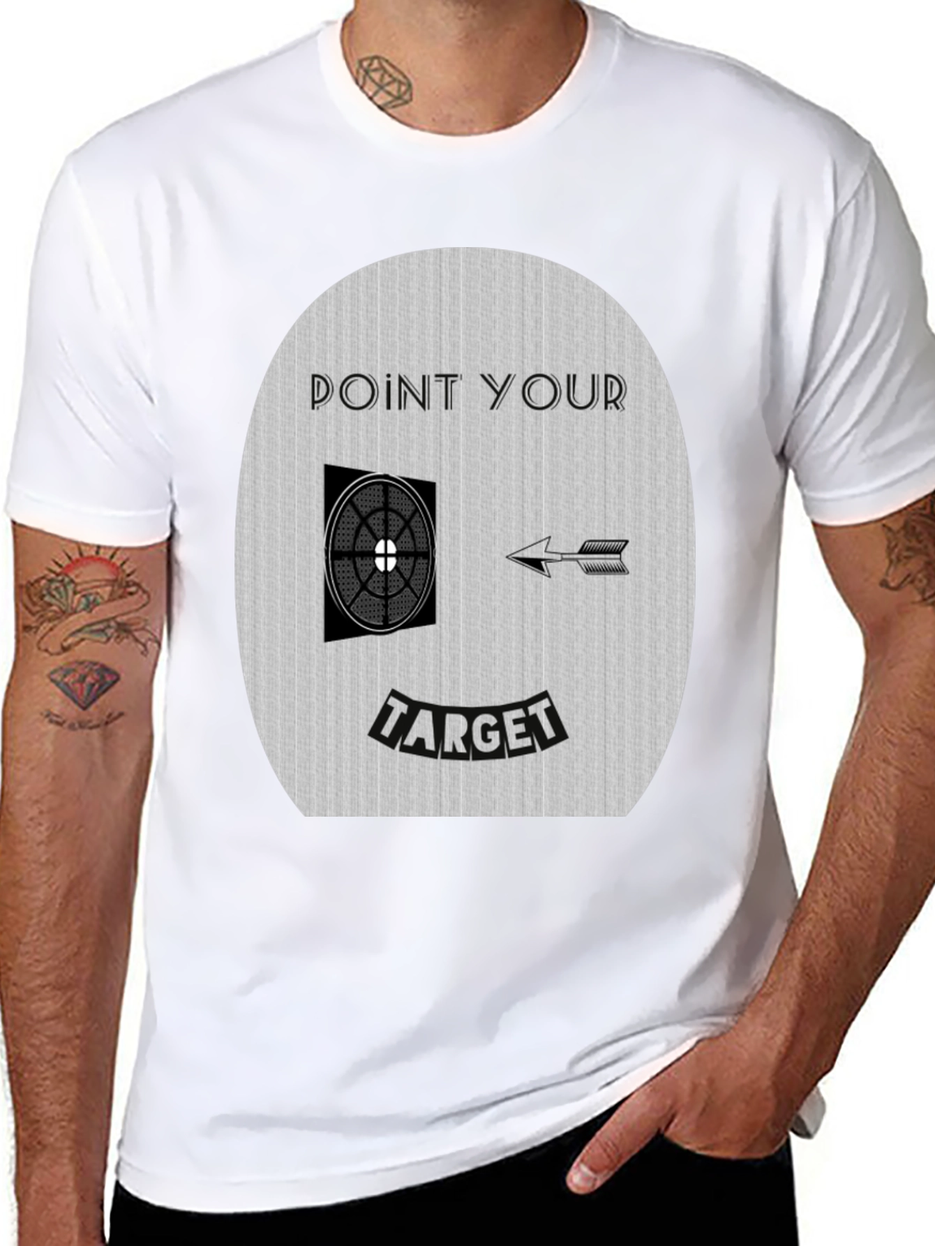 Point Your Target Graphic Tee - Novelty Design