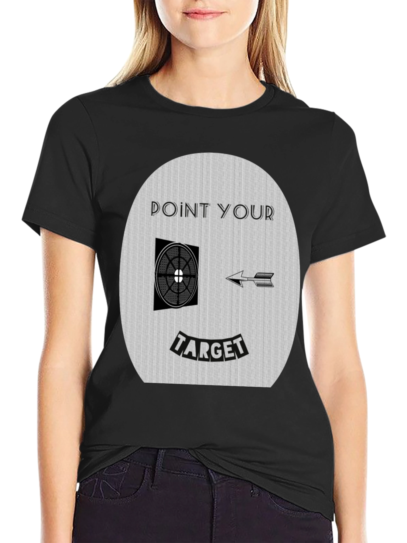 Point Your Target Graphic Tee - Novelty Design