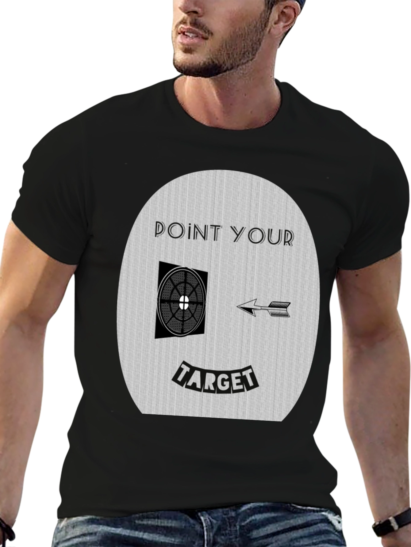 Point Your Target Graphic Tee - Novelty Design