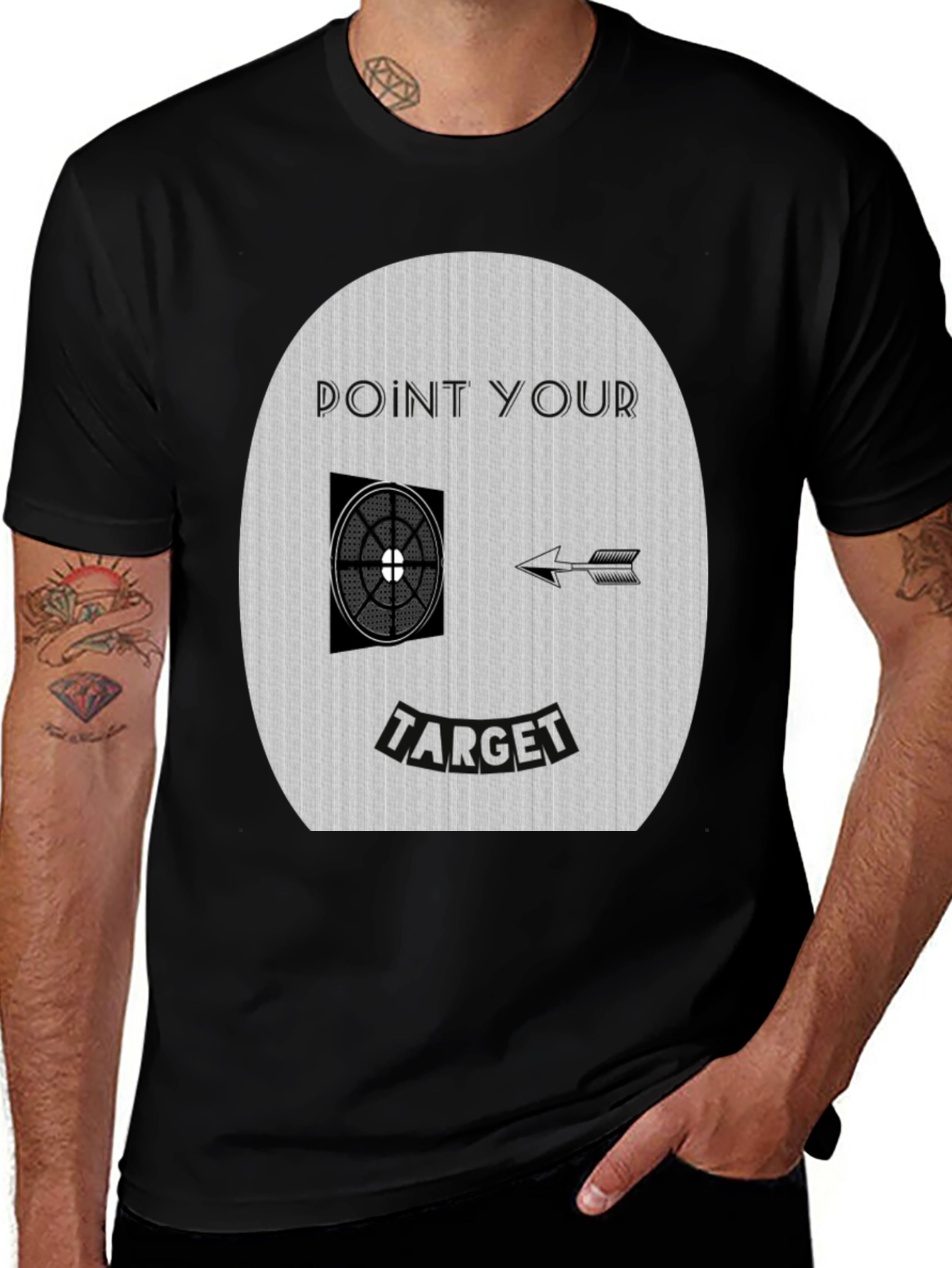Point Your Target Graphic Tee - Novelty Design