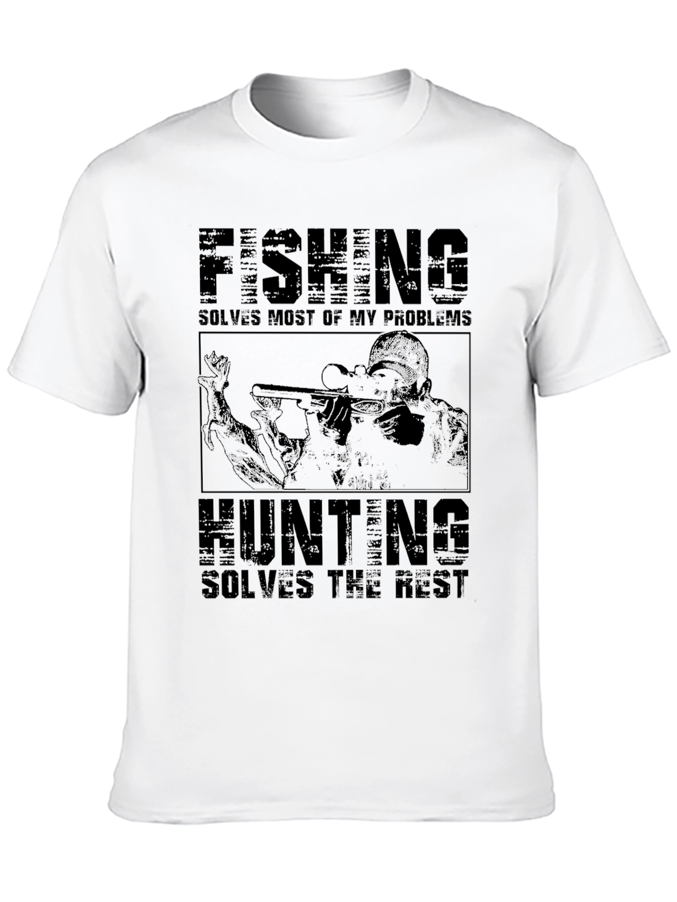 Fishing and Hunting Graphic Print Tee