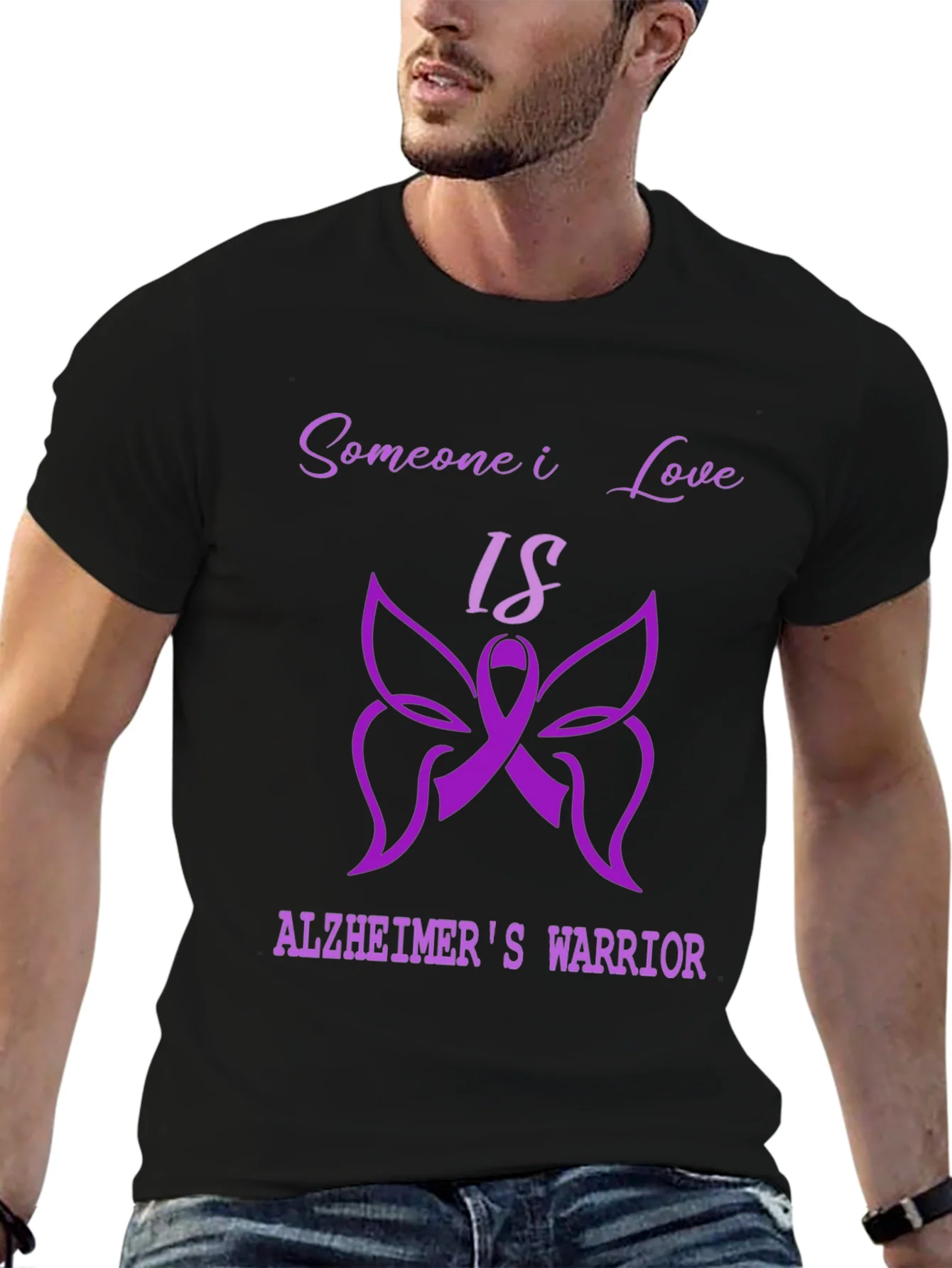 Alzheimers Warrior T-Shirt - Purple Ribbon Design