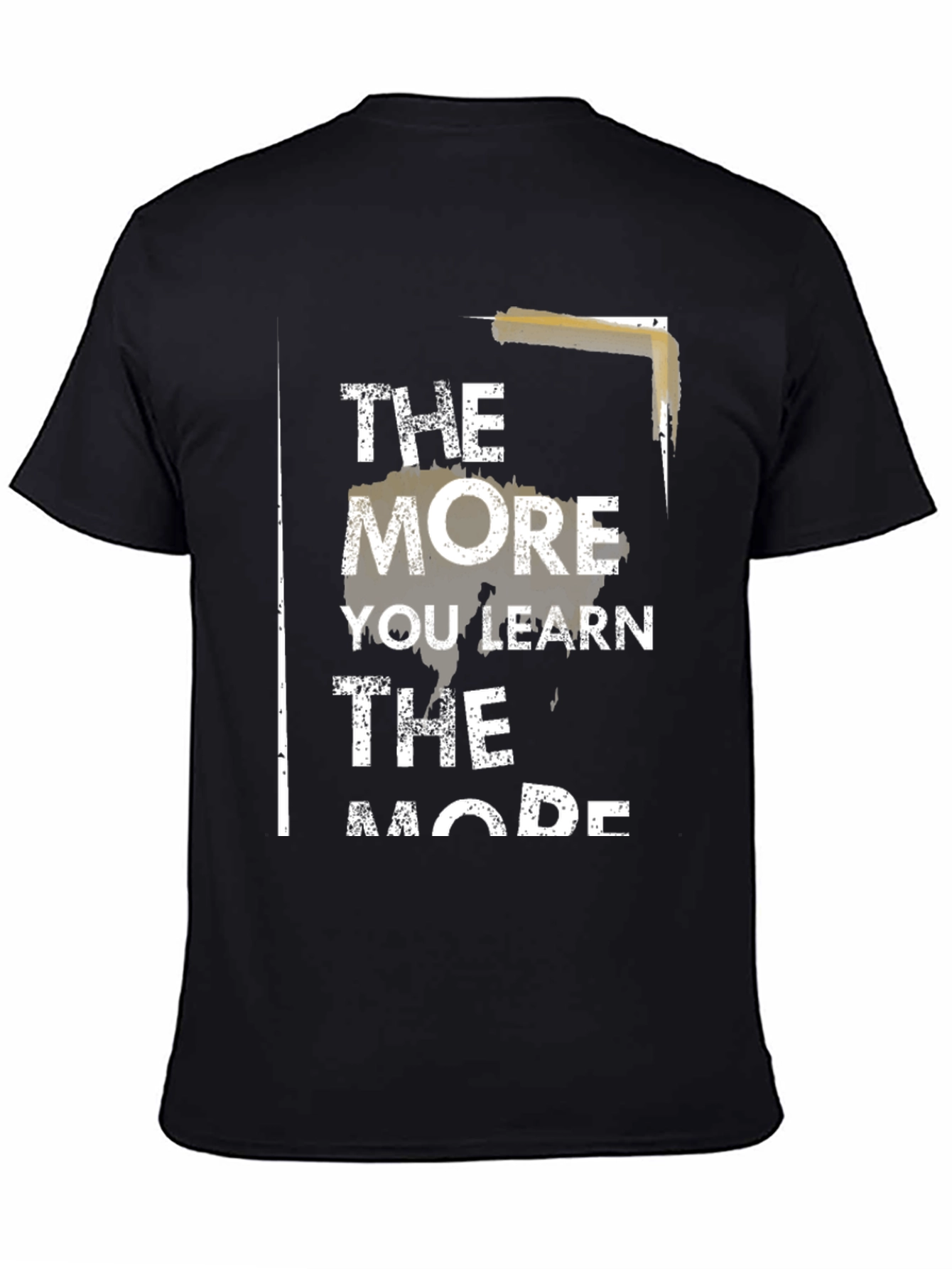The More You Learn Mens Black Graphic Tee