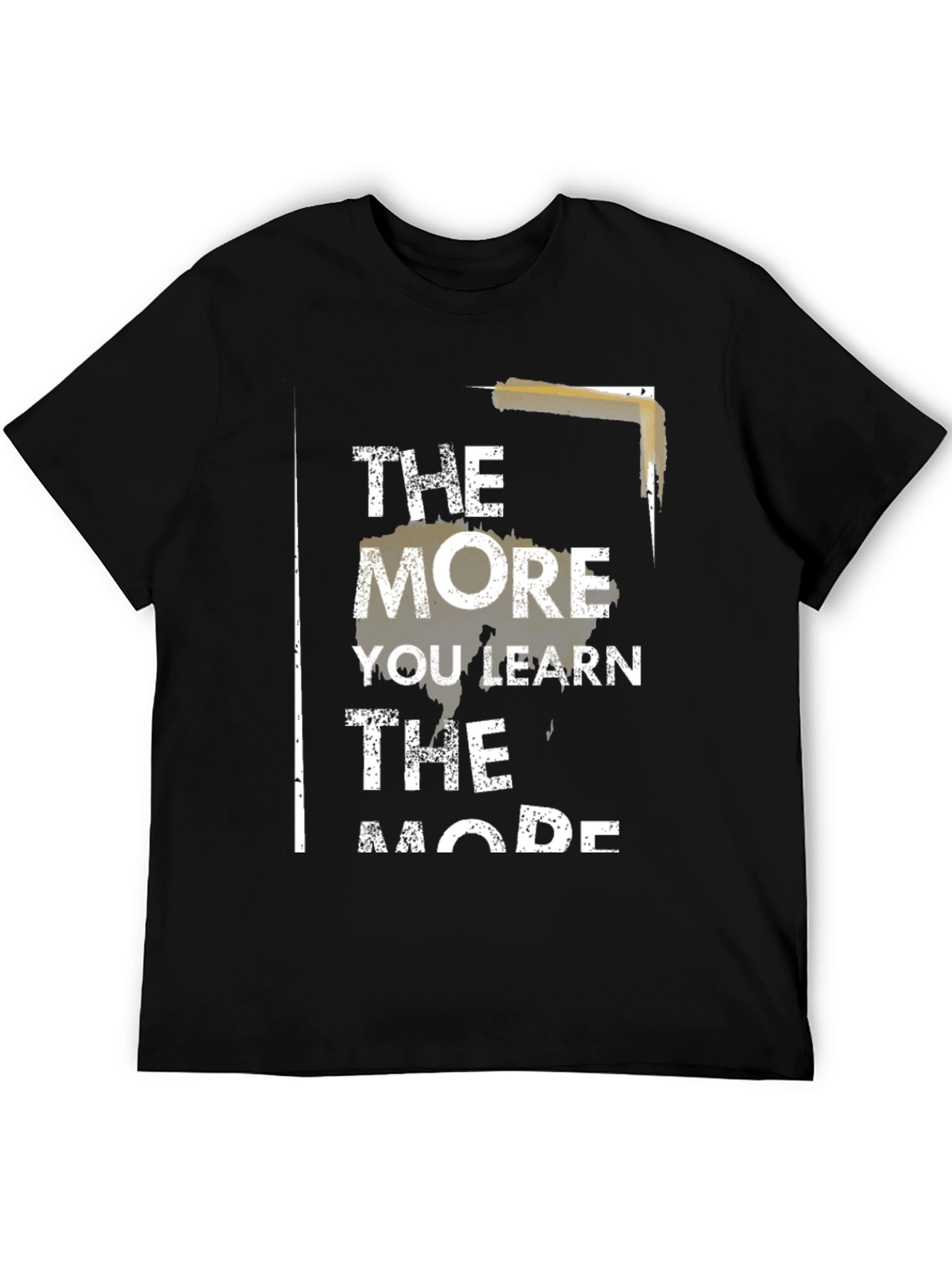 The More You Learn Mens Black Graphic Tee
