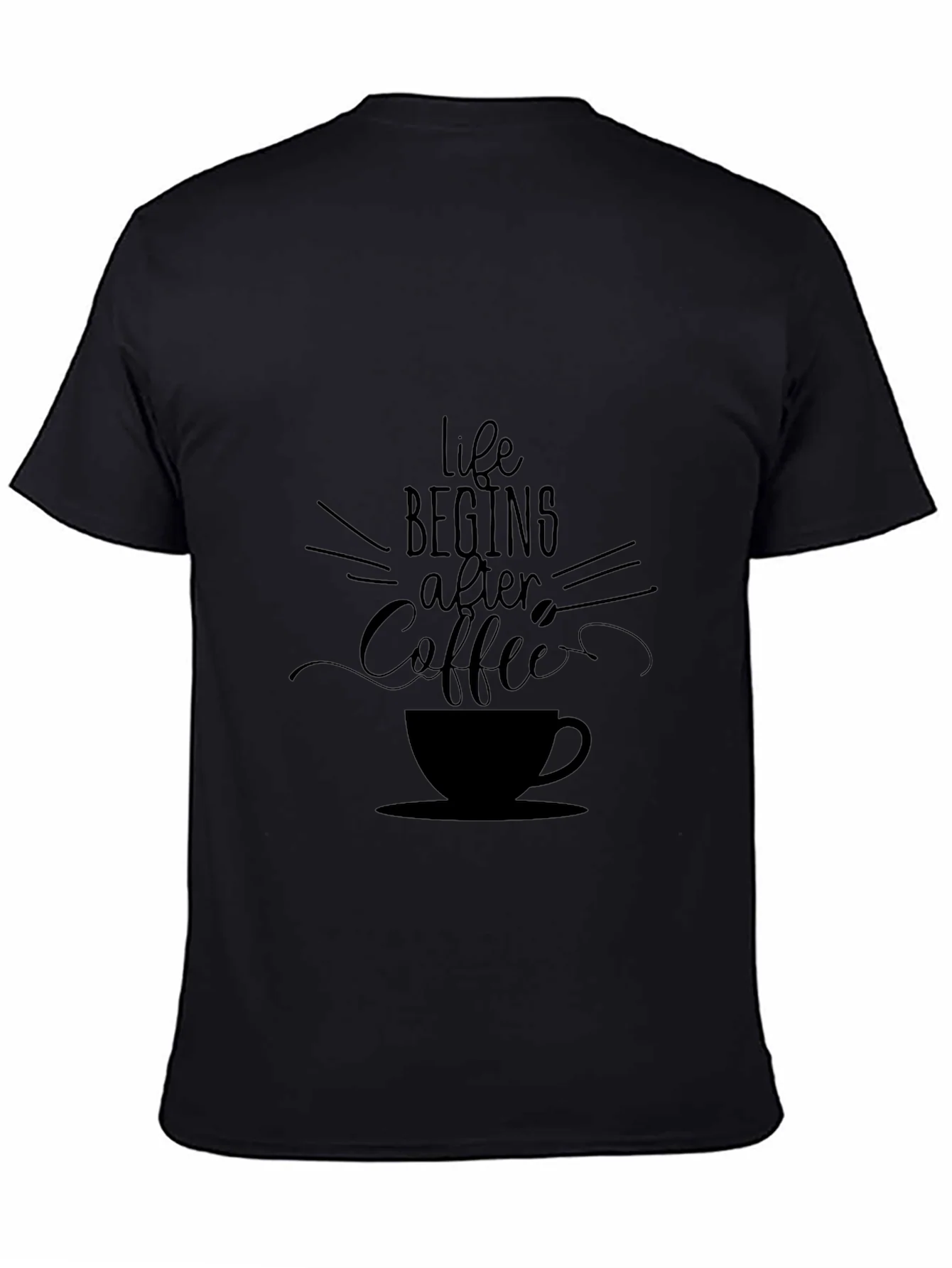 Life Begins After Coffee Black Graphic Tee