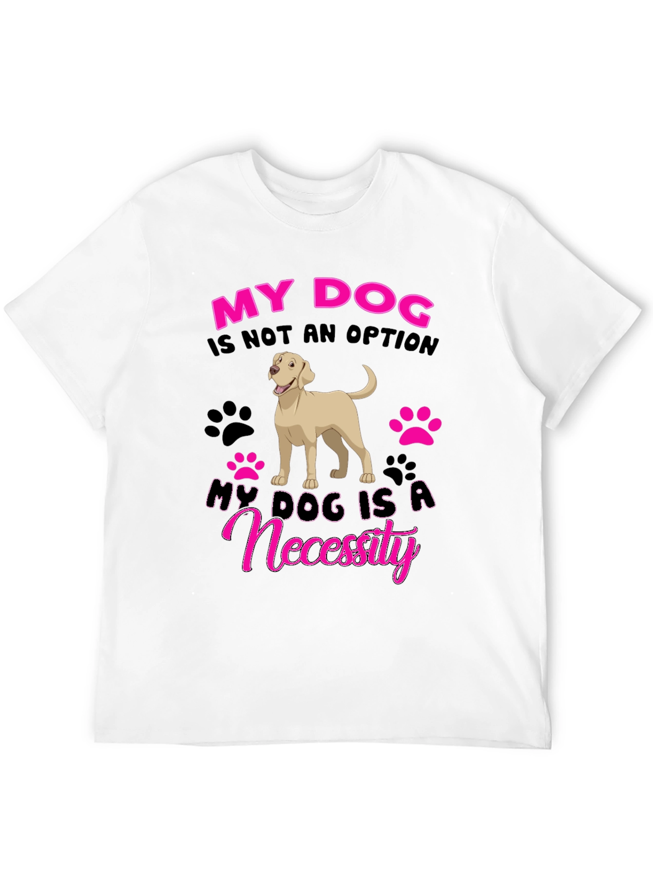 My Dog is a Necessity Black Graphic T-Shirt