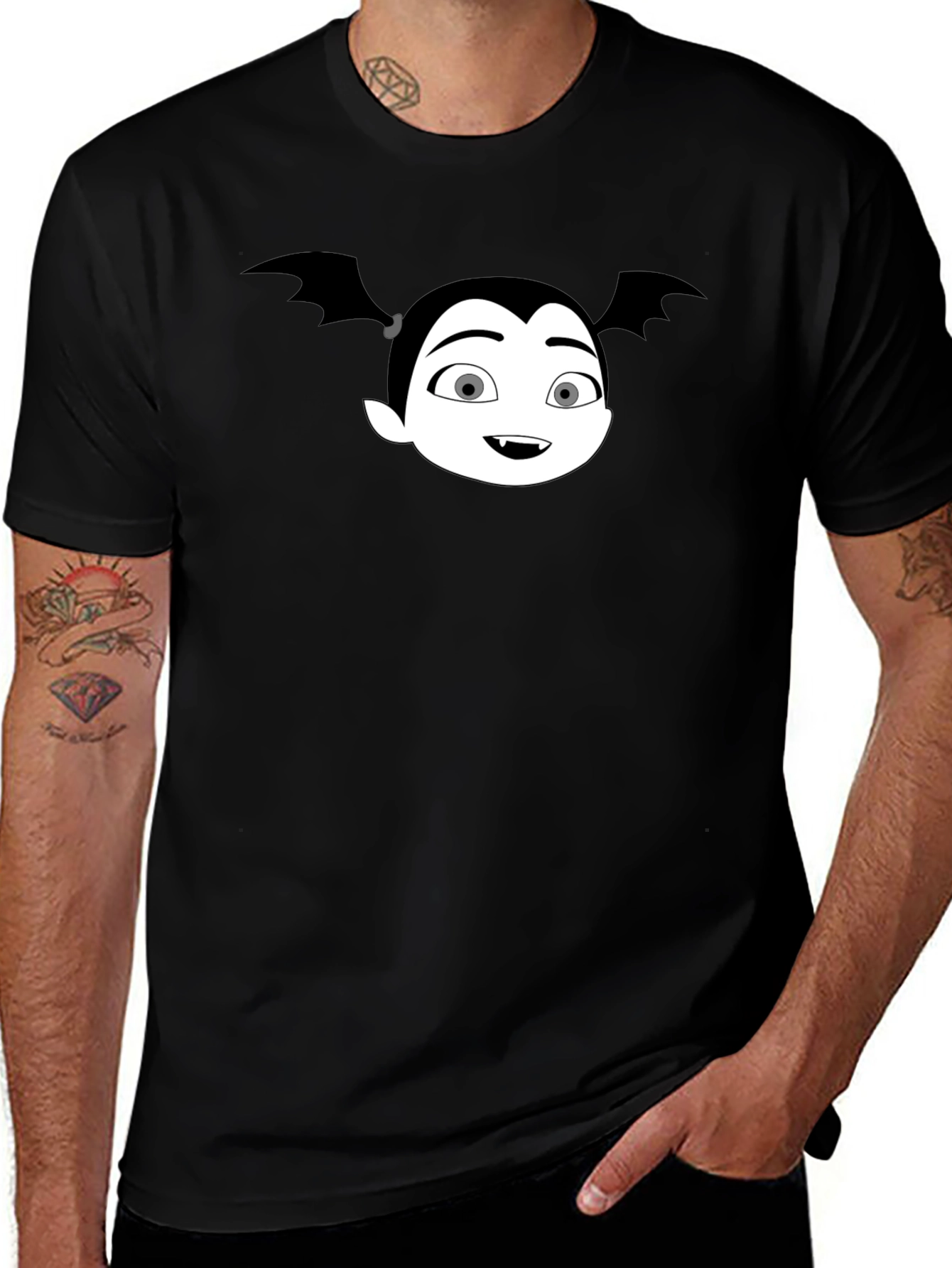 Cartoon Vampire Girl Graphic T-Shirt