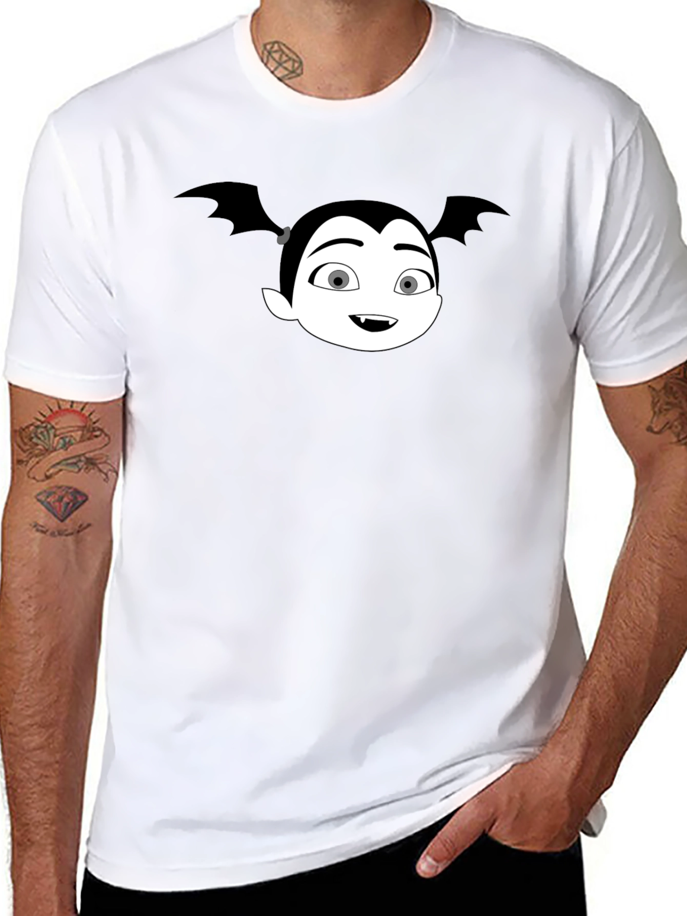 Cartoon Vampire Girl Graphic T-Shirt