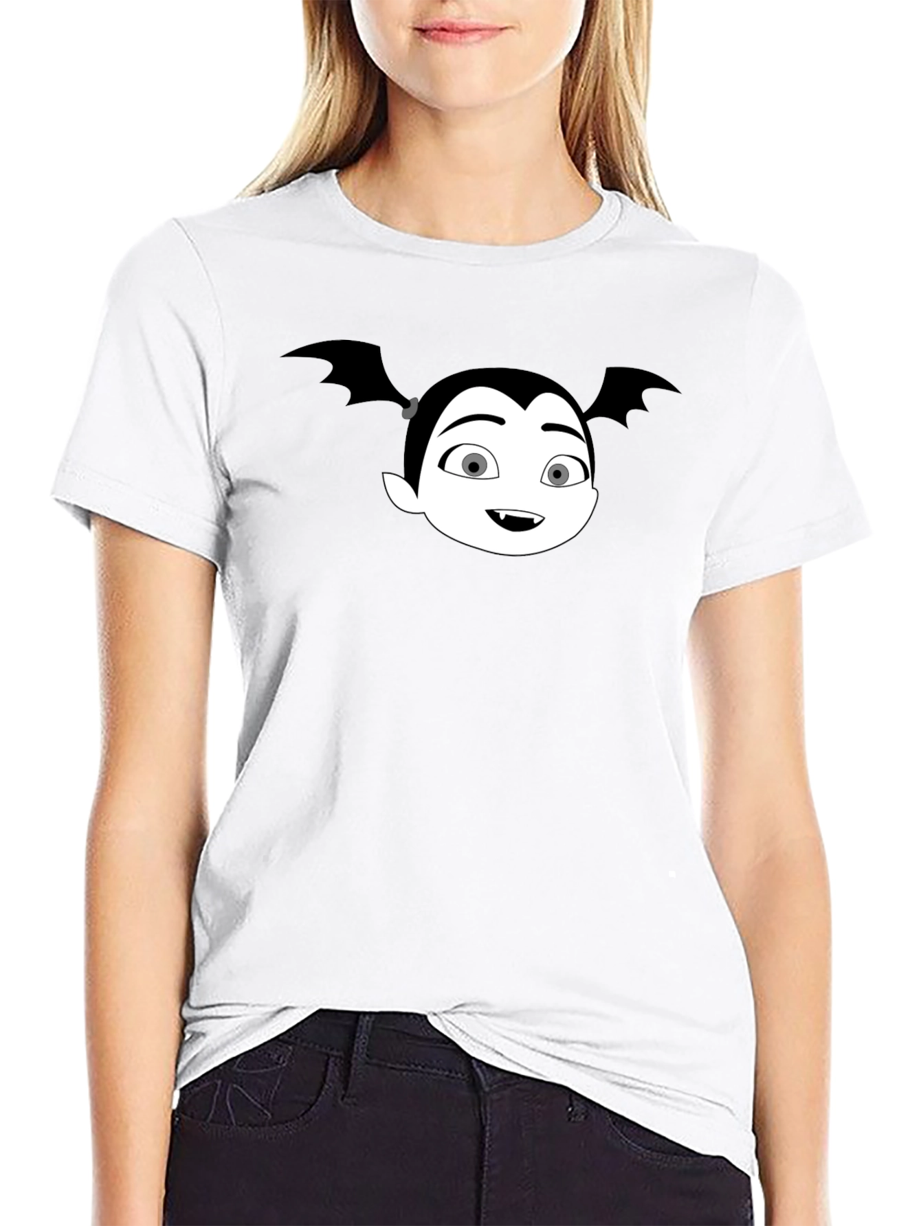 Cartoon Vampire Girl Graphic T-Shirt